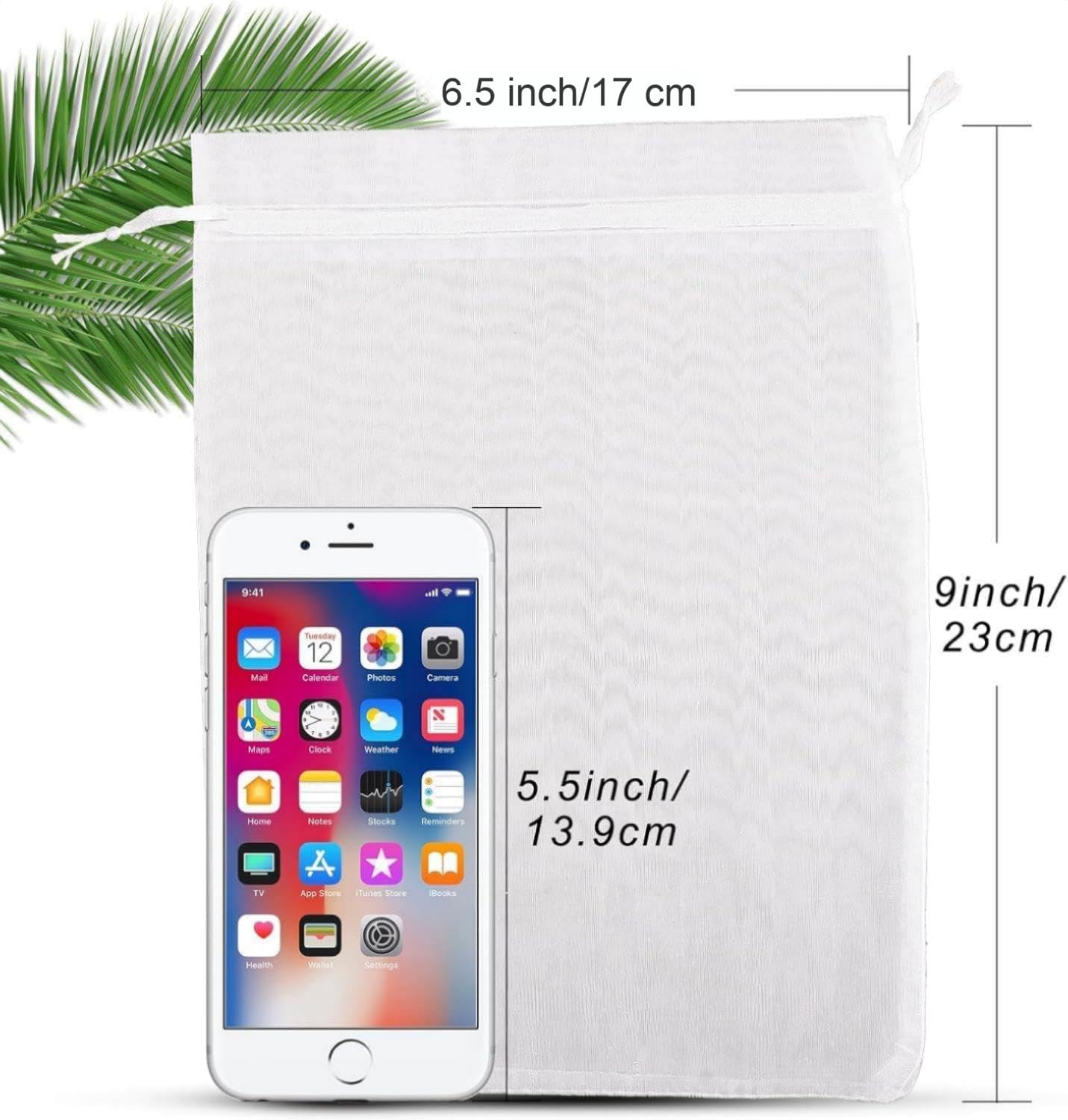 ANZNKU 100 Pack Premium White Organza Bags 6x9 inches Mesh Organza Favor Bag Drawstring, Gift Bags for Party Wedding Christmas Favor, Sheer Gift Bag