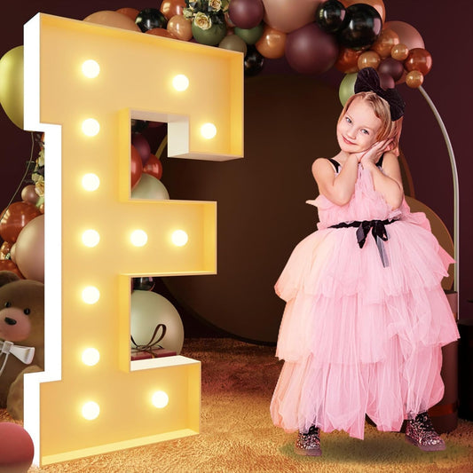 Imprsv 4FT Light Up Marquee Letter F - Large Letter for Birthday Party, Wedding Decorations, Arch Kit