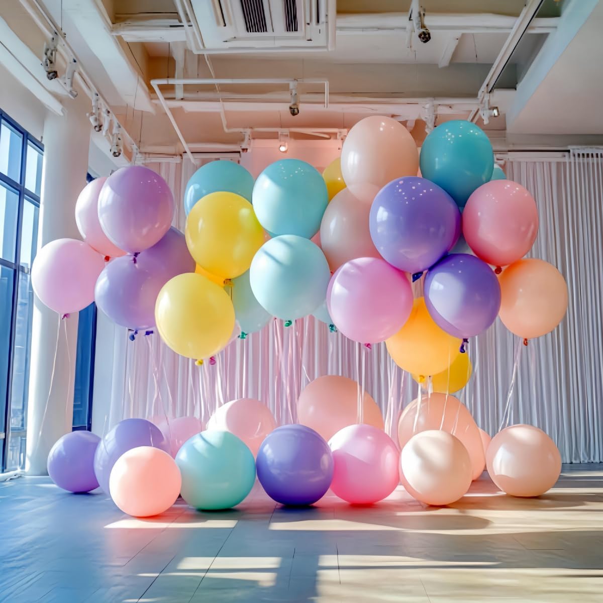 90 Pack 18 inch Pastel Balloons 10 Kinds Colors Latex Colorful Party Balloon Bulk for Various Party Events Decorations