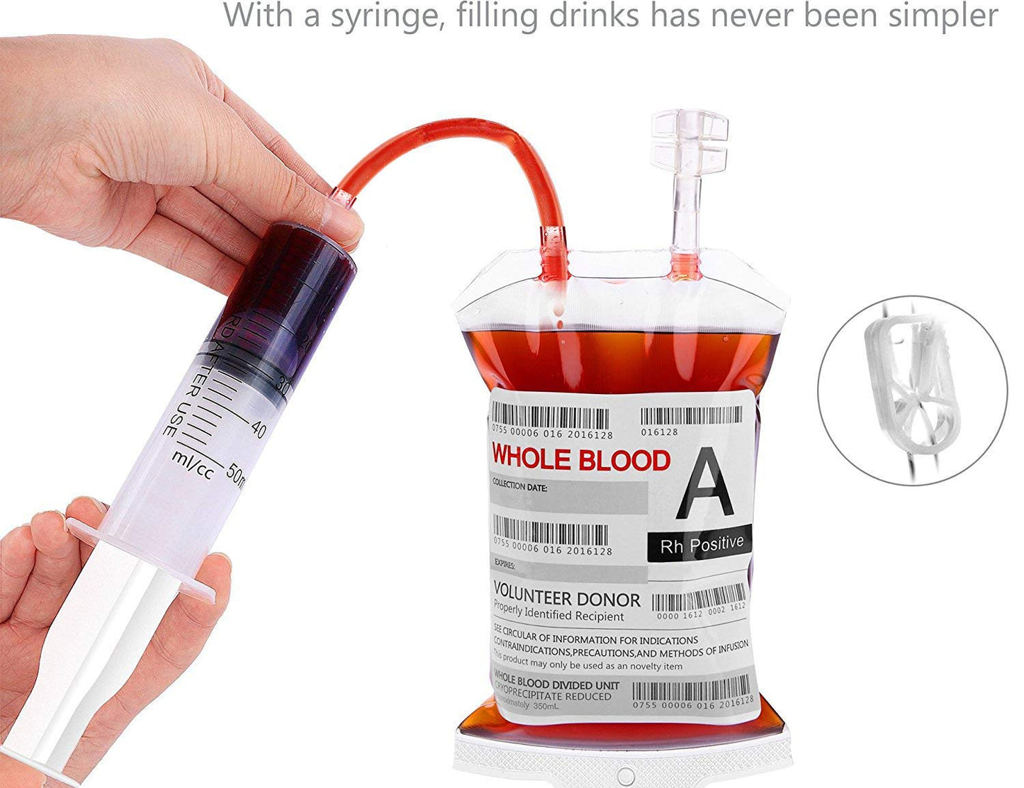WYNK 10 Pack Blood Bags for Drinks, IV Bags for Drinks, Halloween Party Set