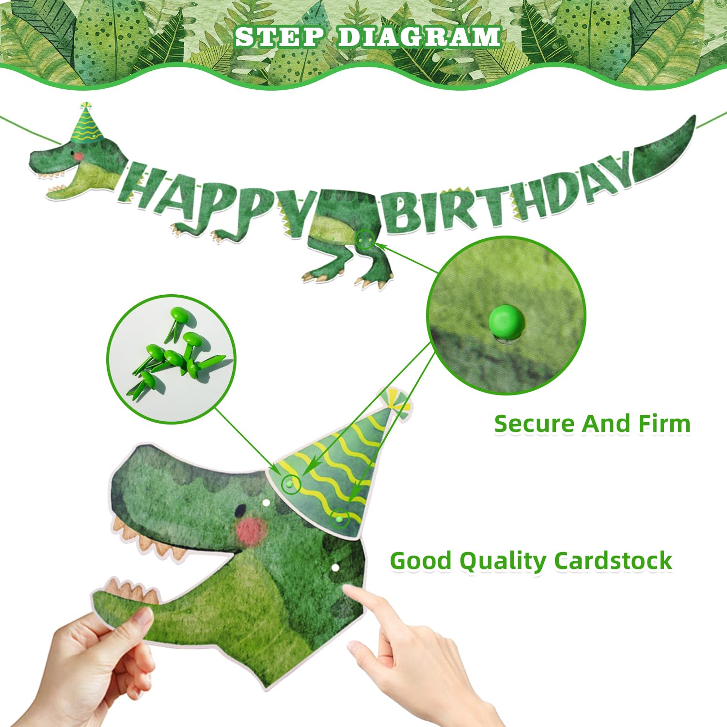 189 Pcs Dinosaur Birthday Party Supplies Set - Serves 24, Dino Decorations Kit with Banner