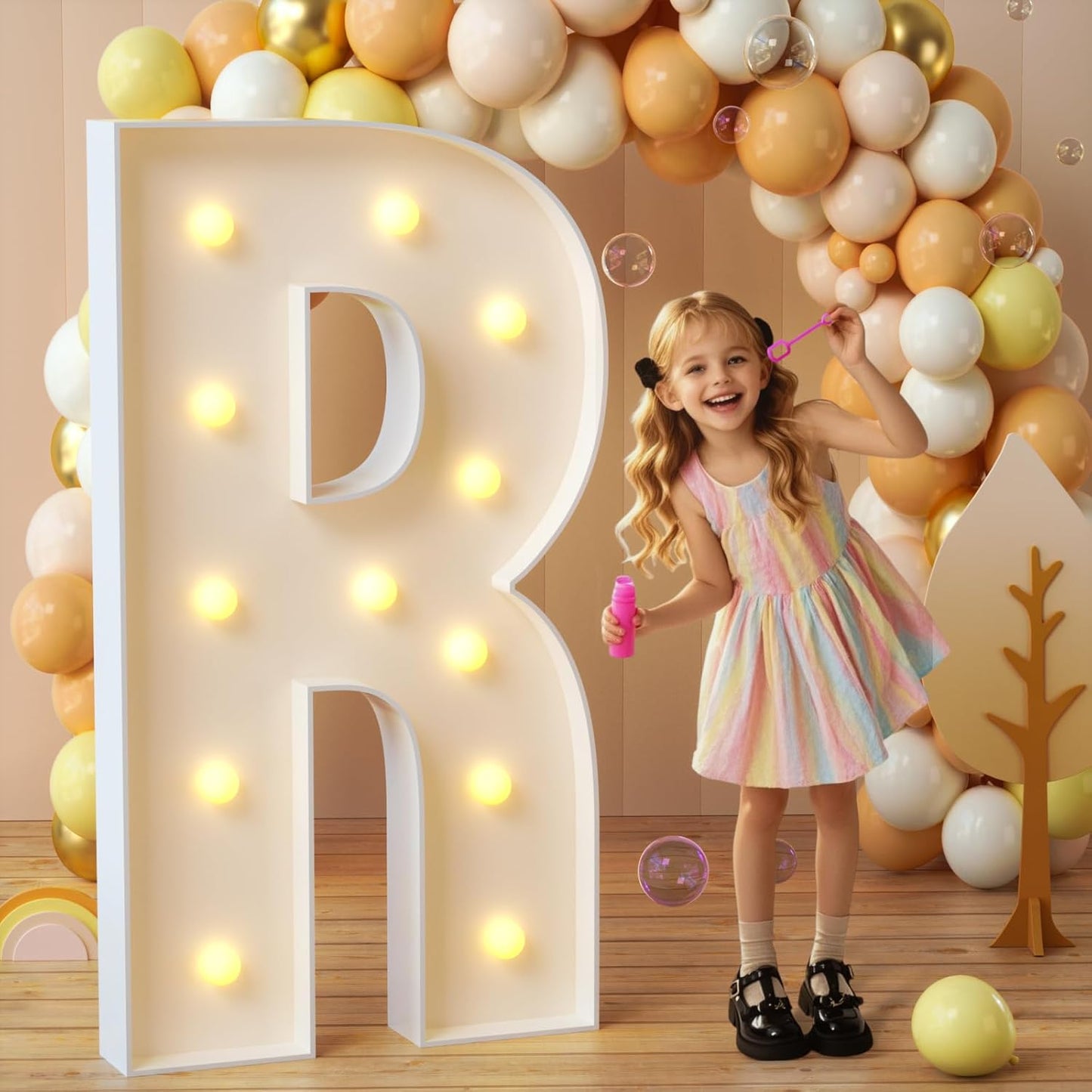 imprsv Marquee Light Up Letters, 4FT Mosaic Letters with Light for Baby Shower Graduation Party Decor, Large R for Engagement Wedding Party Decorations (Need to Assemble)