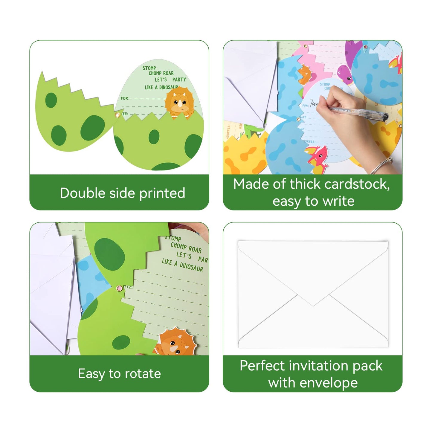 24 Pack Dinosaur Birthday Party Invitations Cards with Envelopes Dinosaur Party Supplies Fill In