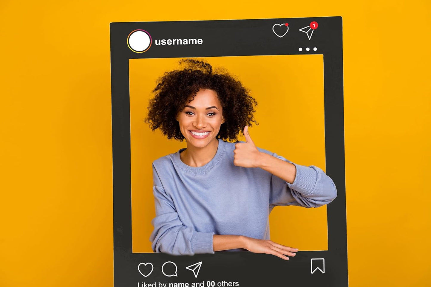 VictoryStore Photo Booth Frame - Social Media Frame Custom Wedding Photo Booth Set of 2 (Dark)