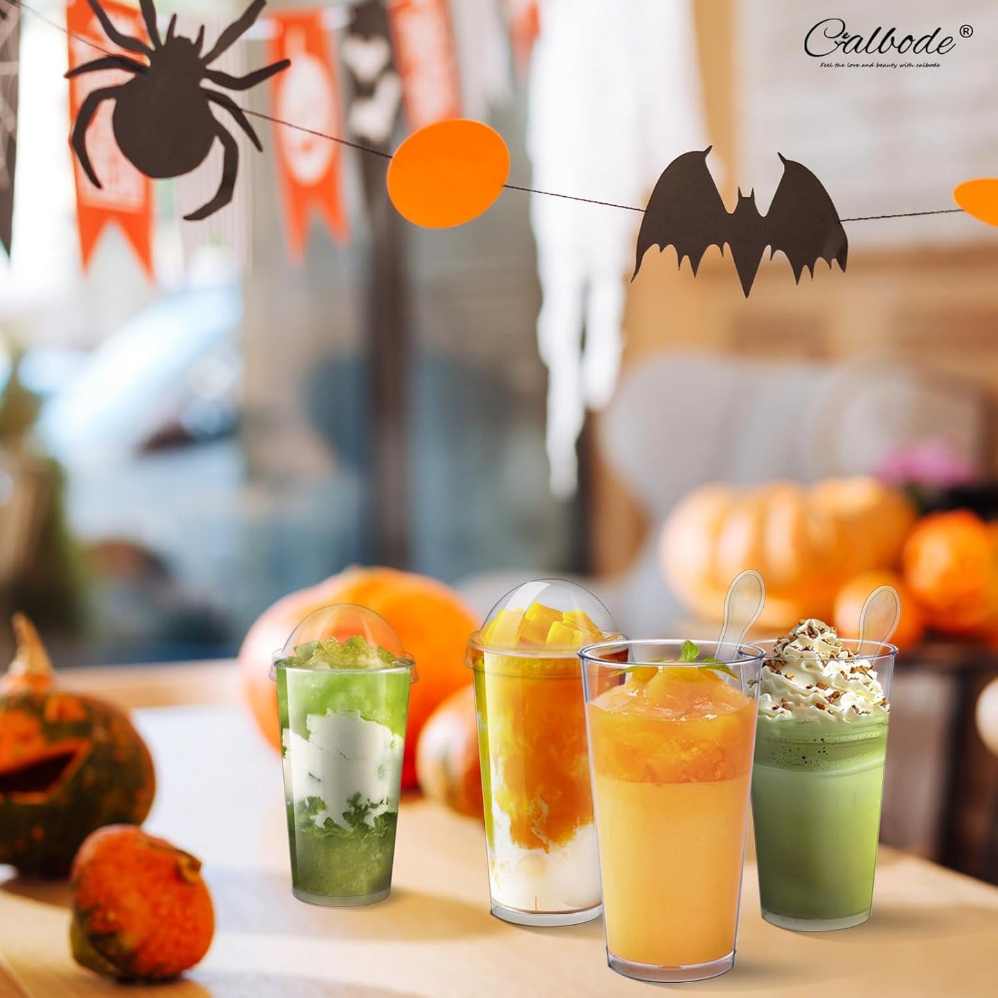 100Pcs 3oz Mini Dessert Cups with Lids and Spoons Clear Plastic Disposable Parfait Cups, Small Serving Bowl for Halloween Desserts Appetizers, Catering, Wedding, Dessert Shops(300pcs in total)