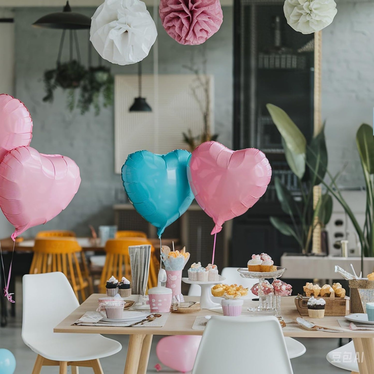 Pink Blue Heart Balloons, 18 Inch Baby Pink and Blue Heart Shape Balloon, 12PCS Large Light Blue Pink Helium Foil Heart Romantic Balloon for Baby Gender Reveal Birthday Wedding Party Decorations