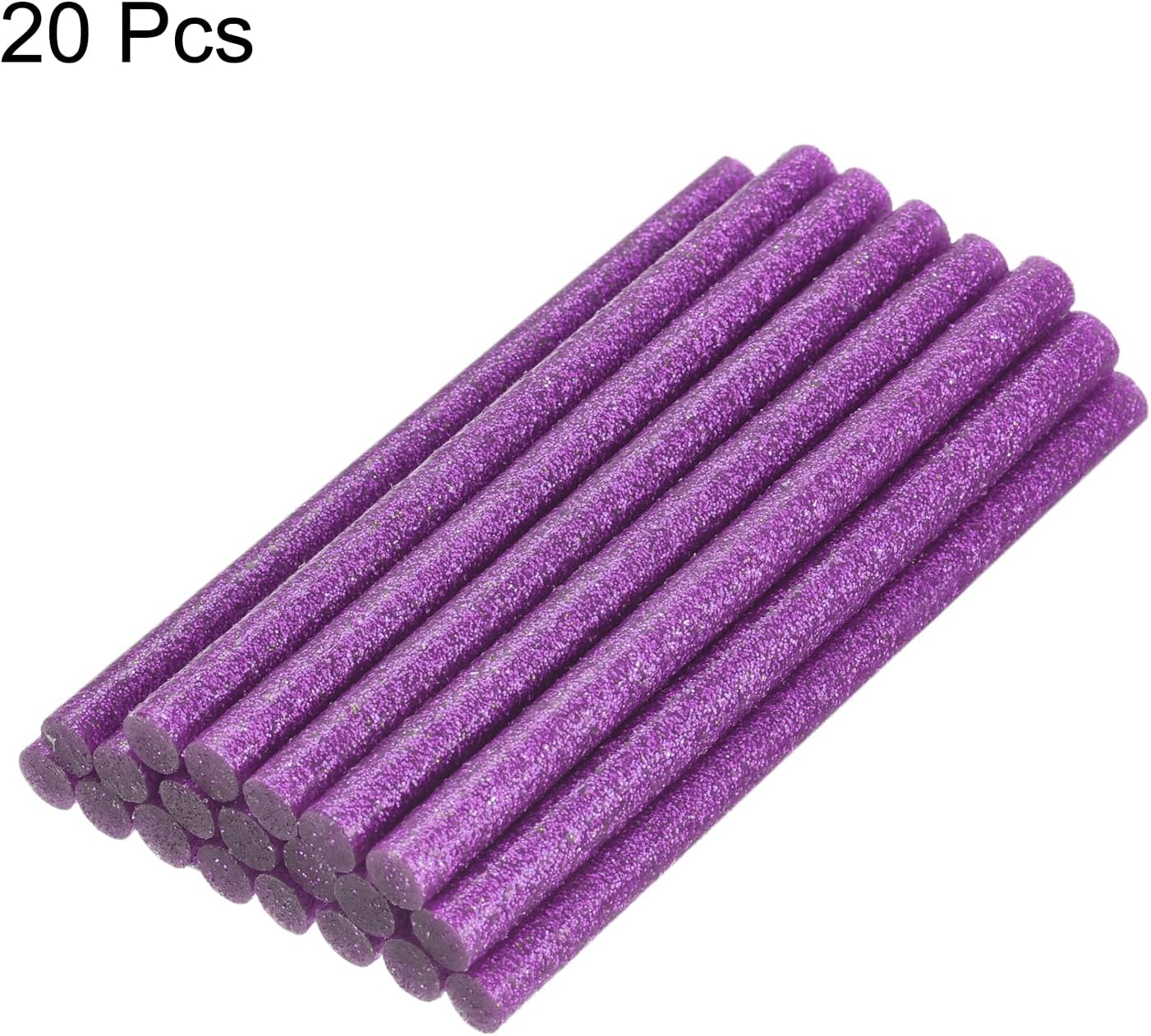 uxcell 20pcs Hot Glue Sticks for Glue Gun 11mm/0.43-inch x 8-inch Mini Hot Melt Adhesive Glue Stick Glitter Purple