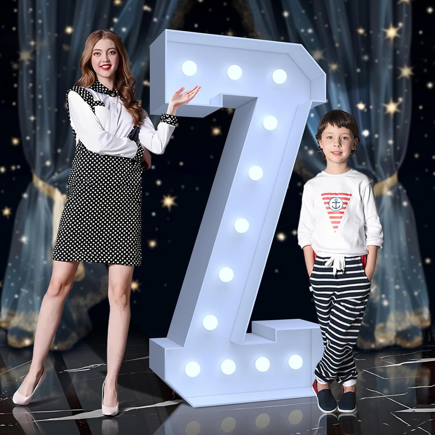 4FT Marquee Light Up Letters Z – Cool White LED, Easy to Assemble Foam Board with Back Support, Large Marquee Light Up Letters for Birthday, Wedding, Party, Anniversary, Baby Shower Decor