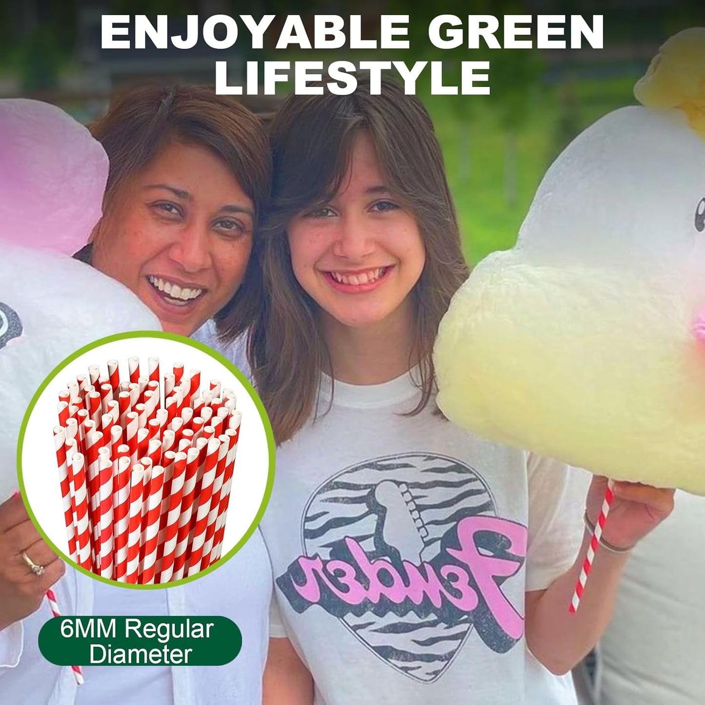 18 Inch Extra Long Paper Drinking Straws - For Large Drinks, Cotton Candy Sticks, DIY Crafts - Red, 100 Counts- 100% Biodegradable