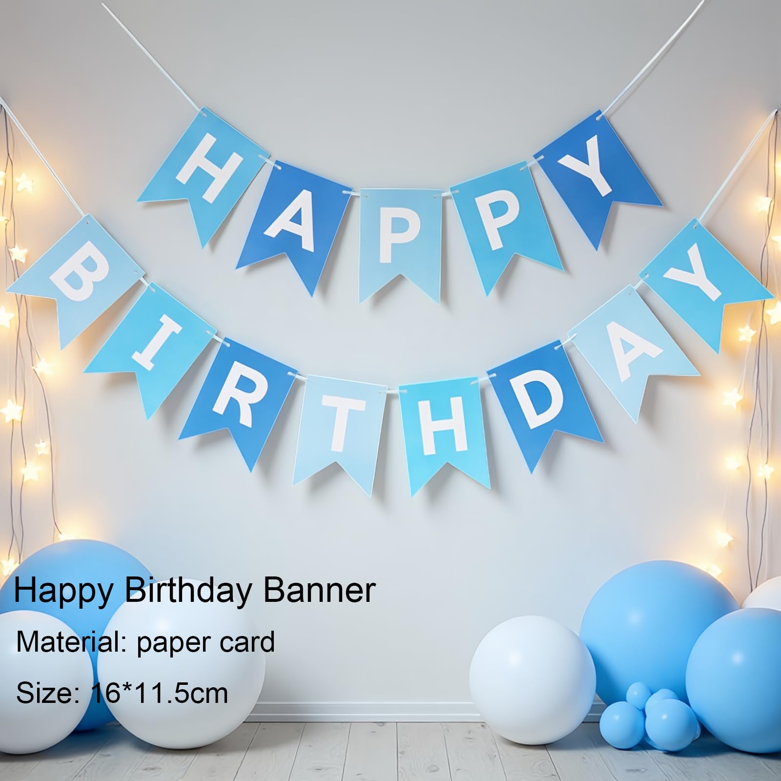 Bapukzy First Birthday Decorations for Boy - Complete Party Set with High Chair Banner, Number 1