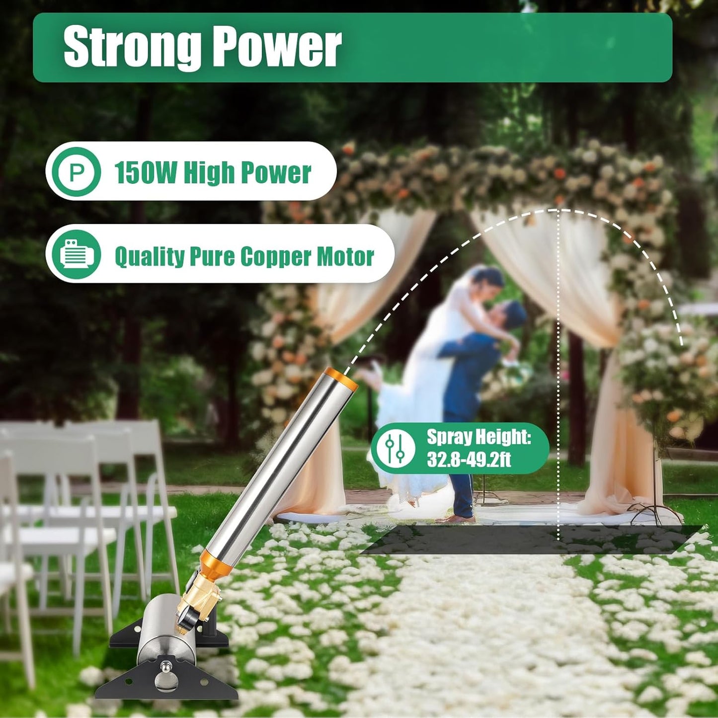 2PCS Confetti Machine, 150W AC110V Professional Confetti Launcher Cannon Machine Party Wireless Control Confetti Salute Machine with Adjustable Angle and Remote for Weddings Parties Concerts Stage