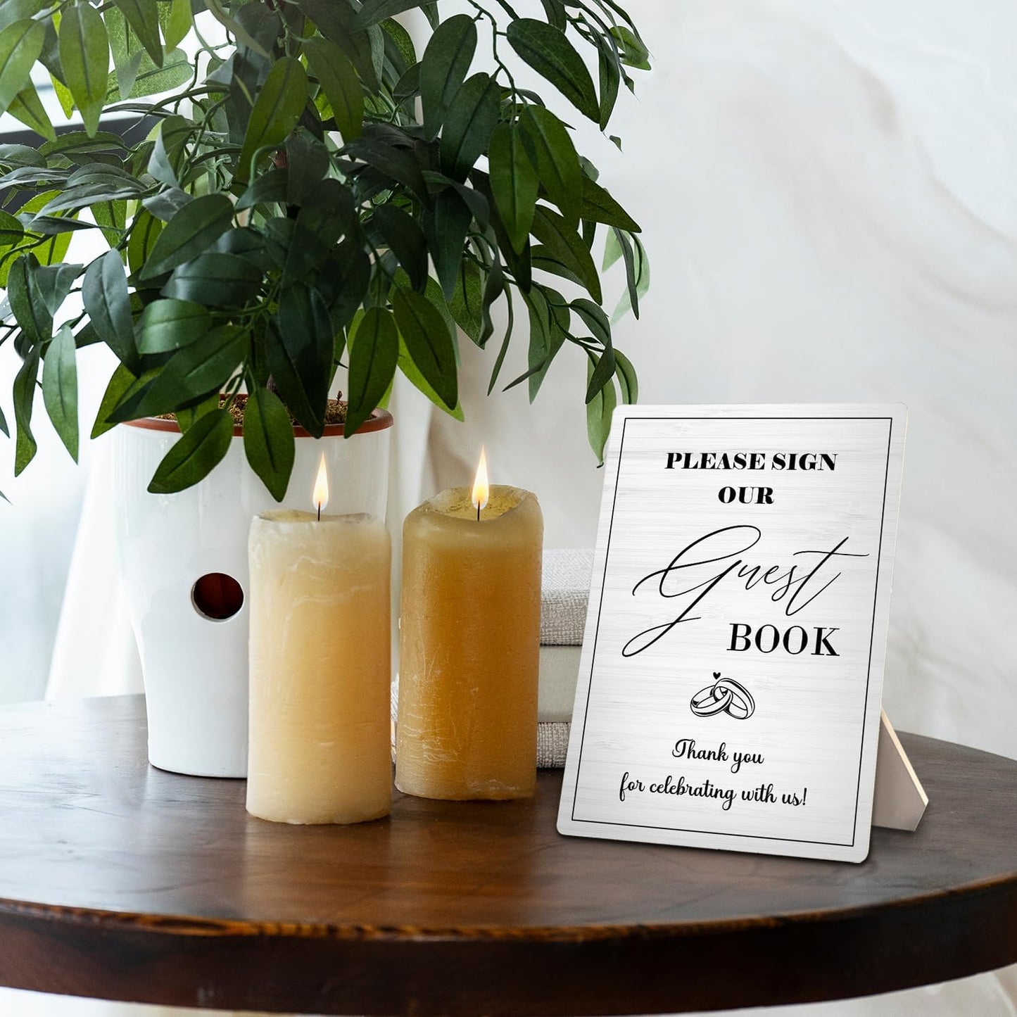 Wedding Guestbook Sign, Guestbook Wooden Sign Stand 5x7inch, Please Sign Our Guest Book Wedding Sign Stand, Wedding Signs for Reception, Wedding Table Decorations, Wedding Table Sign