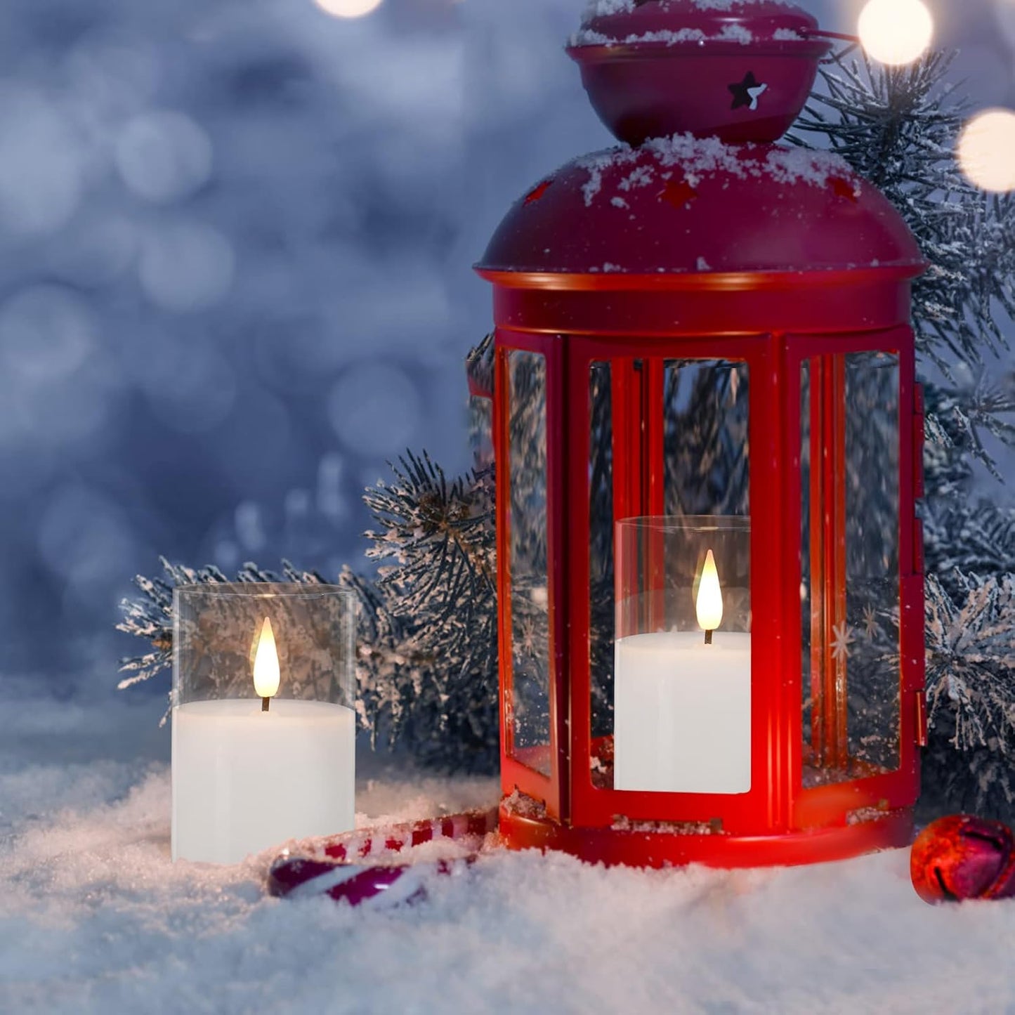 6Pack Glass Flickering Flameless Candles with Remote, 2"X3" Real Wax Votive Candles Battery Operated, Small Electric LED Candles for Wedding Home Decor, w/4 Timers+2 Lighting Modes [Clear]