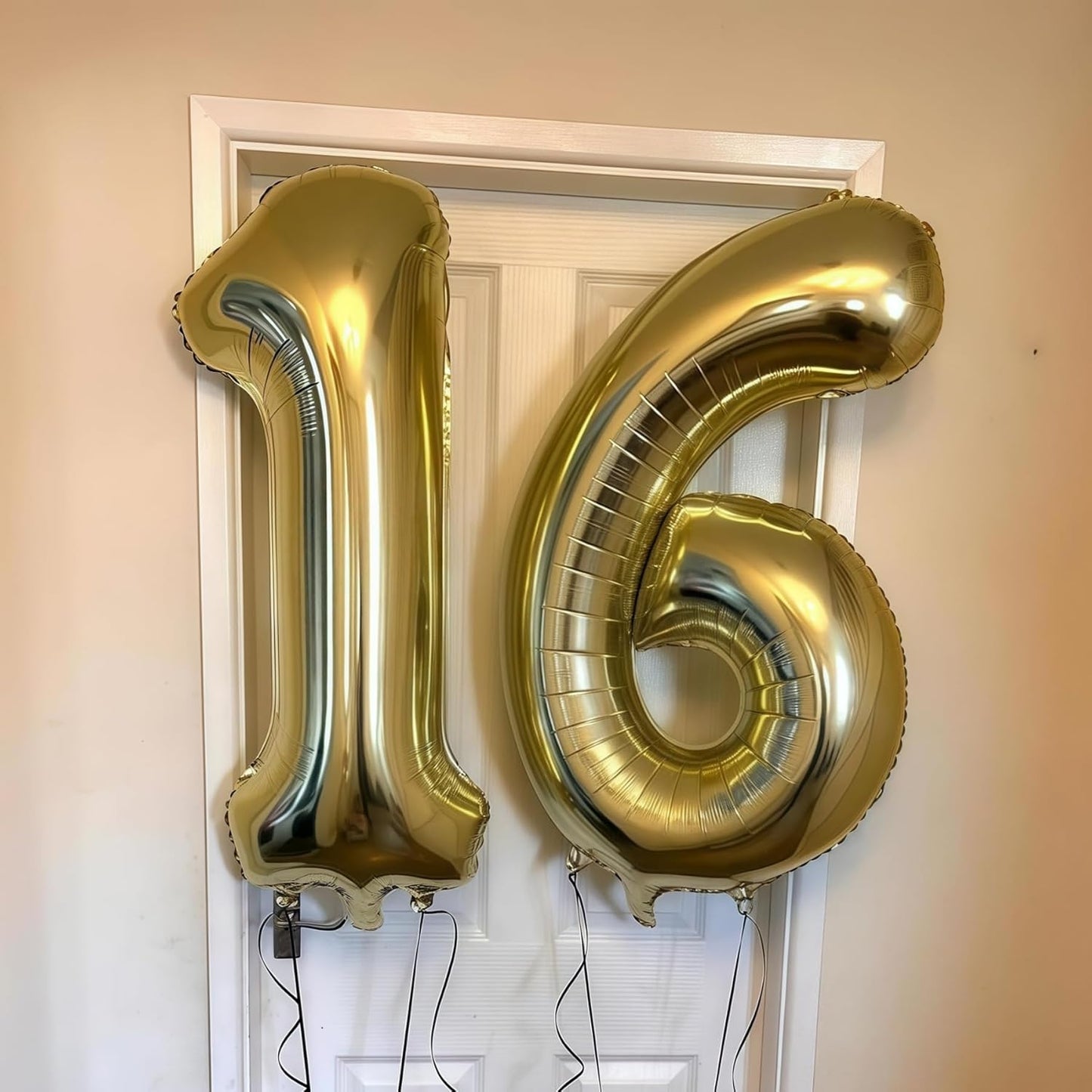 Champagne Gold 2 Balloon,40 Inch Light Gold Number 2 Balloon Big Foil Mylar Helium 2 Balloon for Birthday Party Decorations
