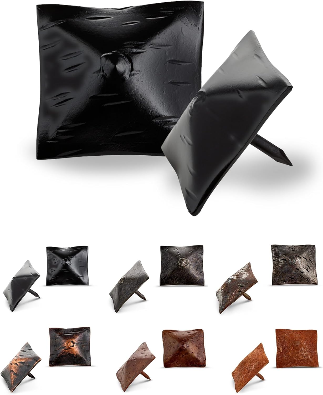 25 Pack 1.5" Square Head Iron Clavos Decorative Nails – Black – Handmade Rustic Square Fasteners for Farmhouse Shutters, Faux Wood Beams, Barn Doors, Shutters, and Gates – Ornamental Wood Accent