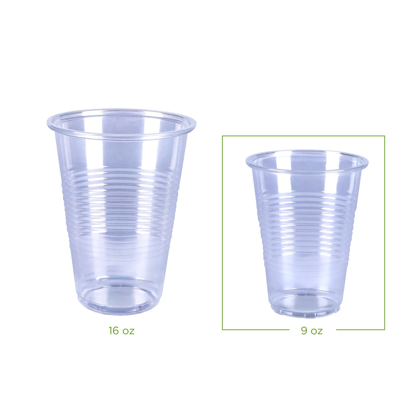 Amazon Basics Small Disposable Clear Plastic Cups, 9oz, 100 Count