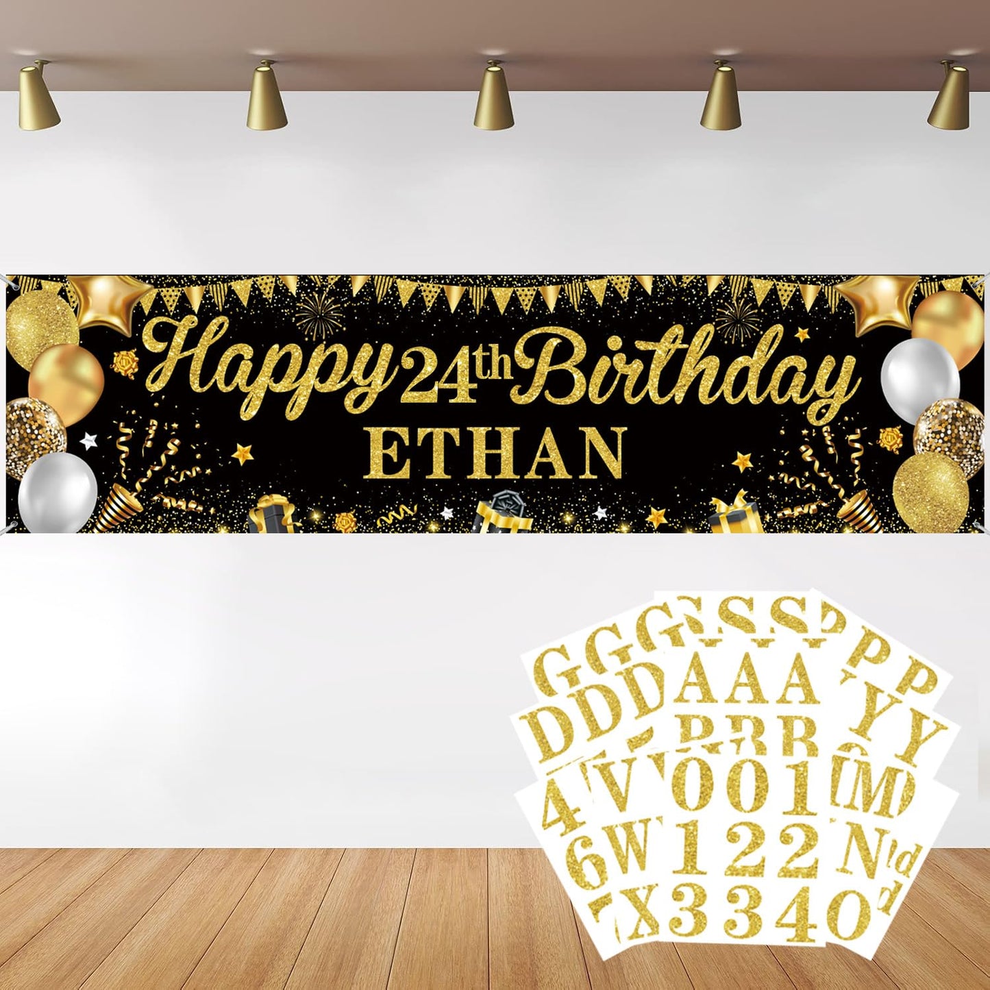 Personalized Birthday Banner for Party, with Name & Ages Option-Custom DIY Alphabet & Numbers