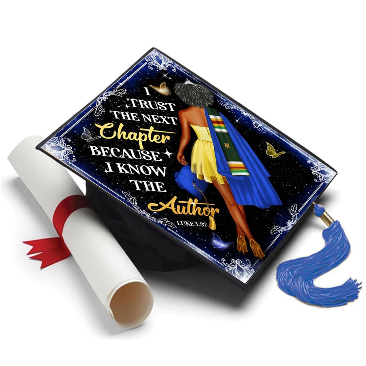 Tassel Toppers Bible Verse Grad Cap Topper - Inspirational Graduation Cap Decoration, Trust the