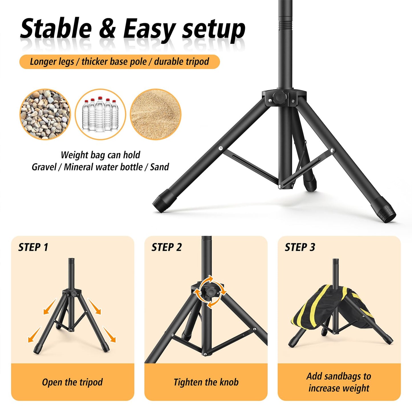Forlogic Backdrop Stand 10x7.5ft(WxH),Portable Adjustable Photo Back Drop Stand for Party