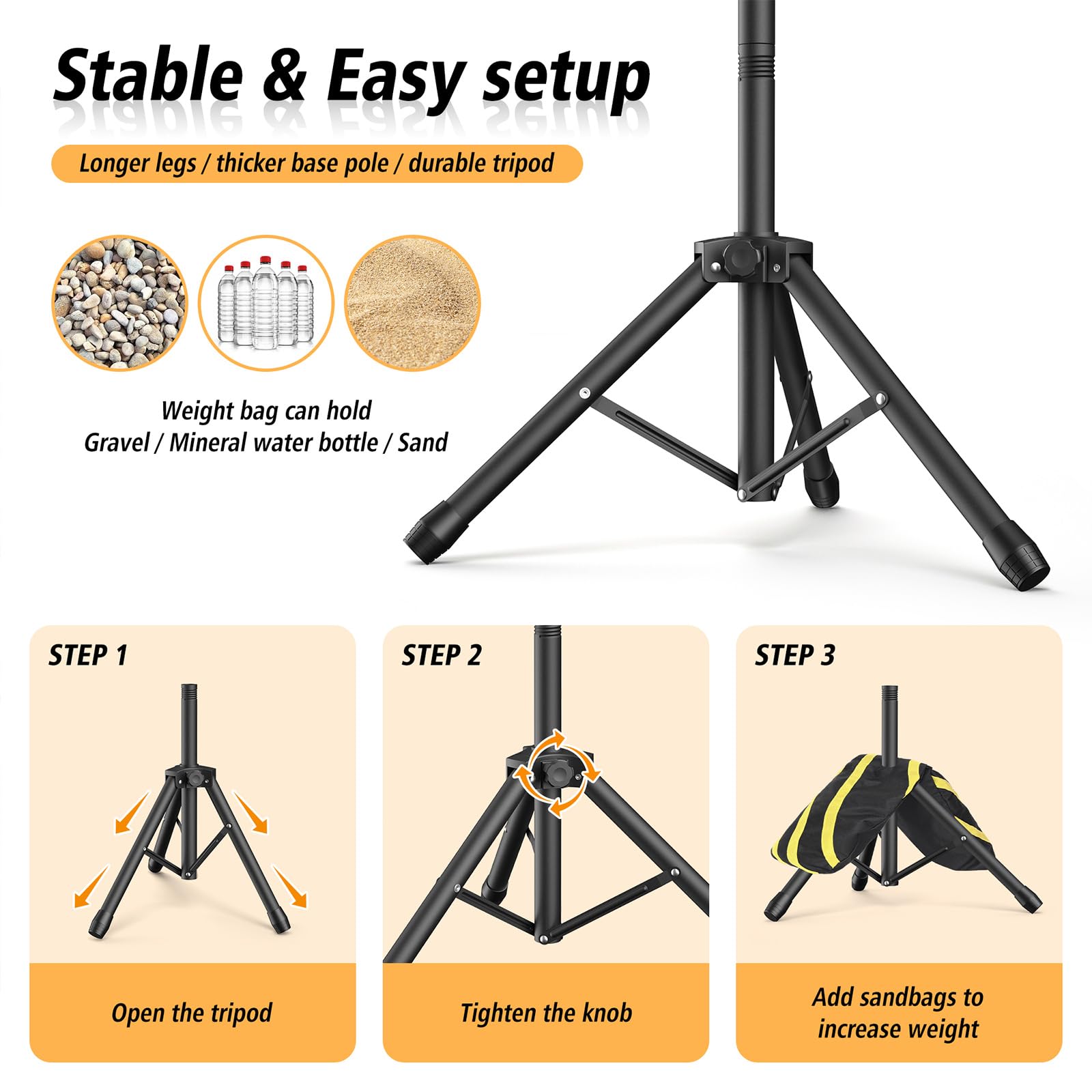 Forlogic Backdrop Stand 10x7.5ft(WxH),Portable Adjustable Photo Back Drop Stand for Party