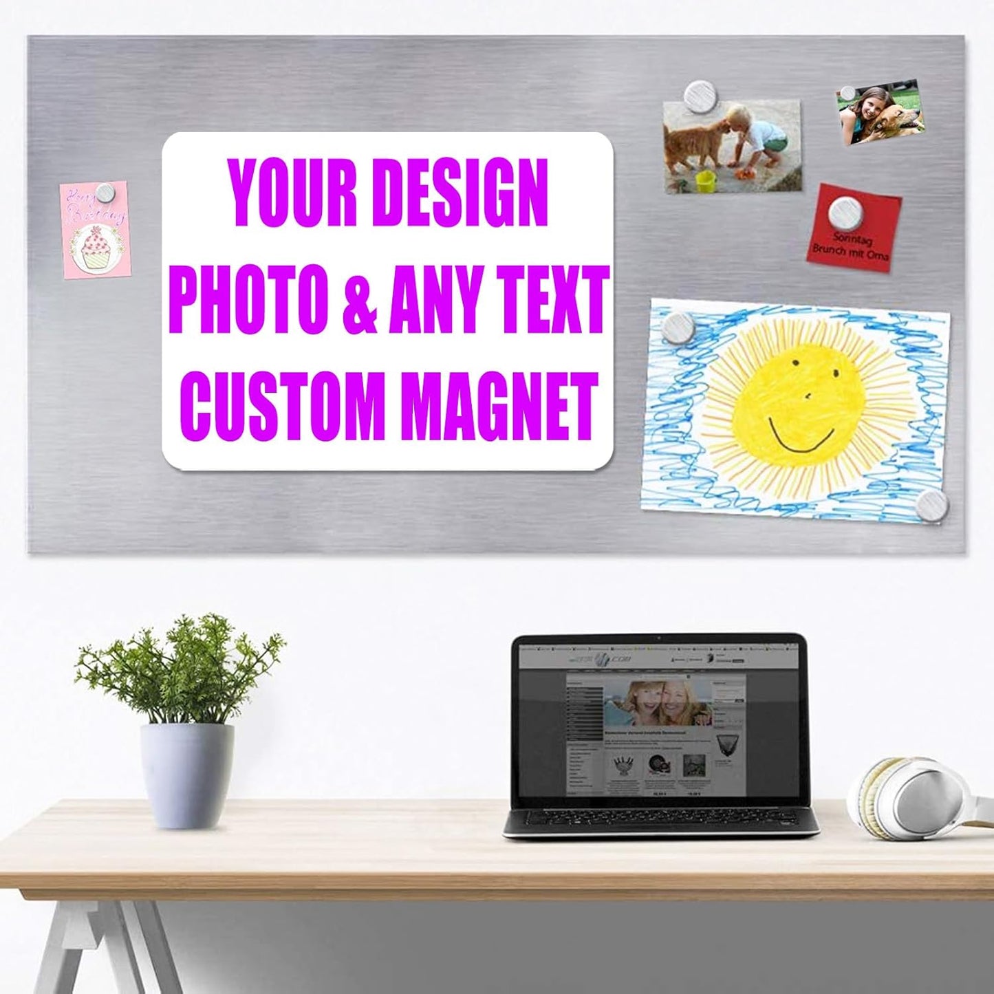 KETABAO – 10" Personalized Car and Refrigerator Heart Photo Magnets - Create Customized Photo Magnets for The Office and Kitchen