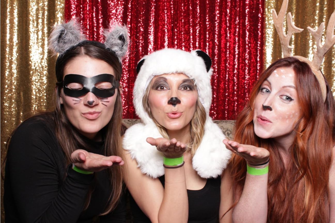 ShinyBeauty Sequin Backdrop Red 10X10FT for Photography, Wedding, Baby Birthday, Photo Booth - Glitter Shimmer Party Backdrop