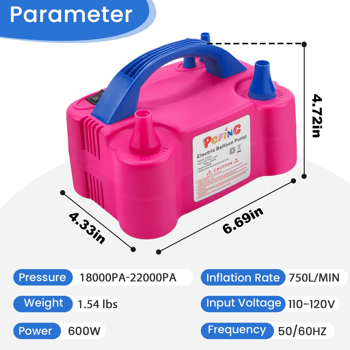 PCFING Balloon Pump Electric, Portable Balloons Inflator Blower Machine with Balloon Tie Tool &