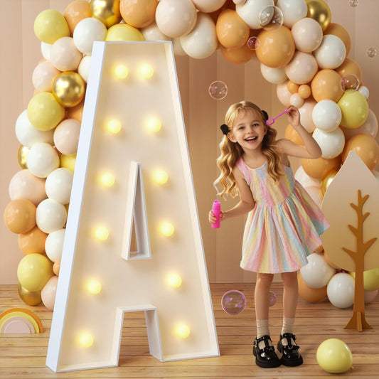 imprsv Marquee Light Up Letters, 4FT Mosaic Letters with Light for Baby Shower Graduation Party Decor, Large A for Engagement Wedding Party Decorations (Need to Assemble)