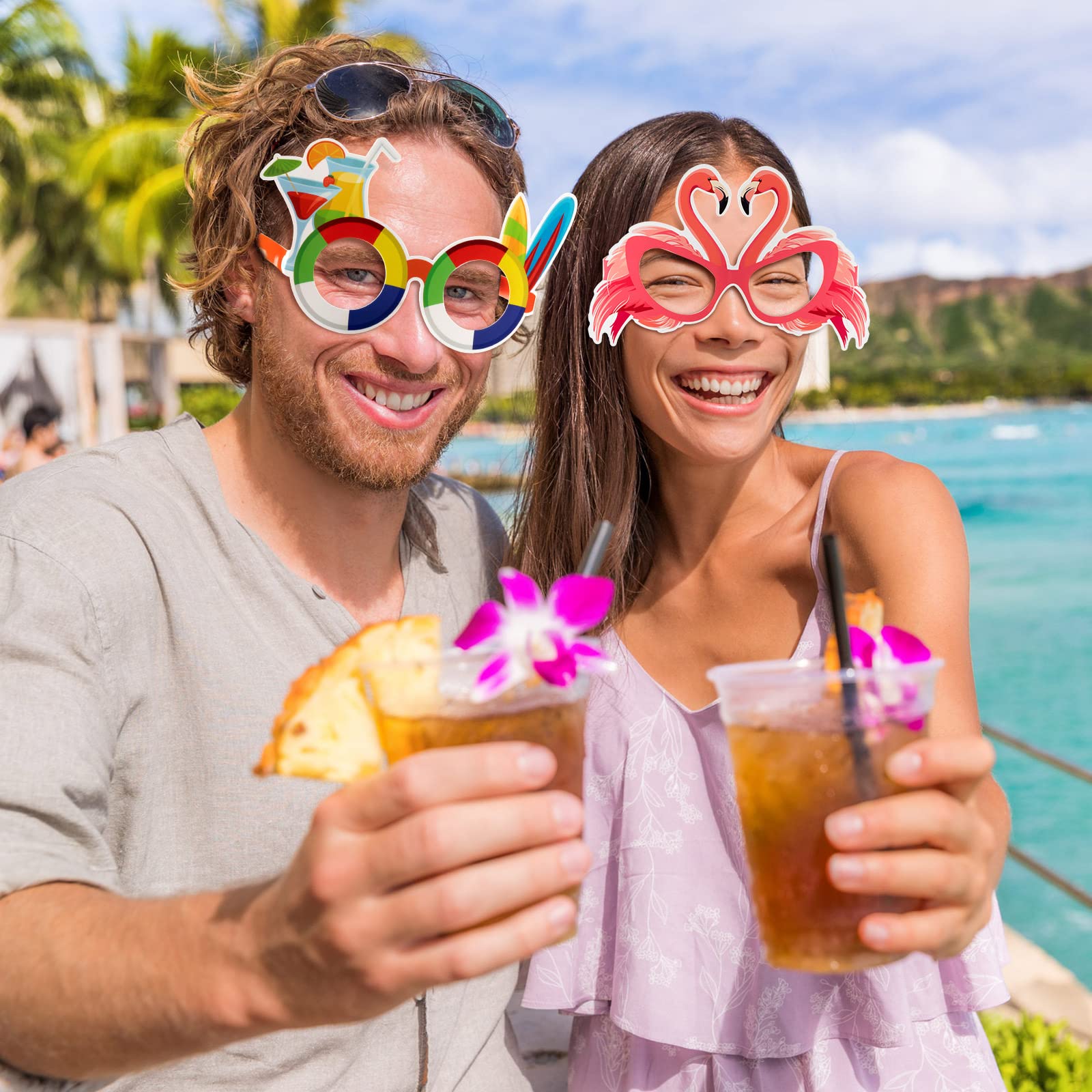 Vinsot 32 Pcs Beach Pool Party Sunglasses Hawaiian Glasses Luau Party Favor