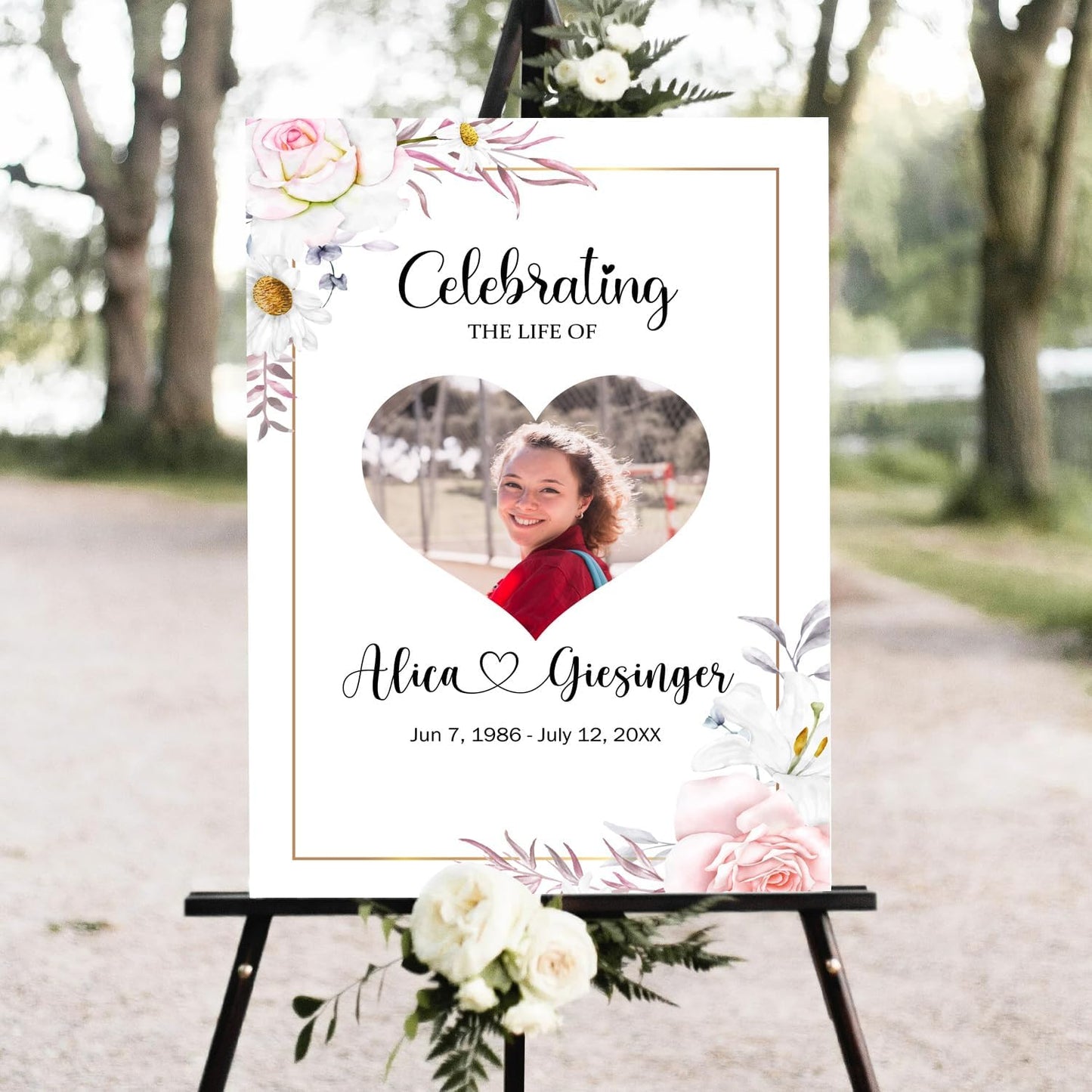 Funeral Heart Collage, Celebration of Life, Funeral Welcome Sign, Large Memorial Poster, Funeral decoration, In Loving Memory Sign, Obituary Memorial Service, Funeral program