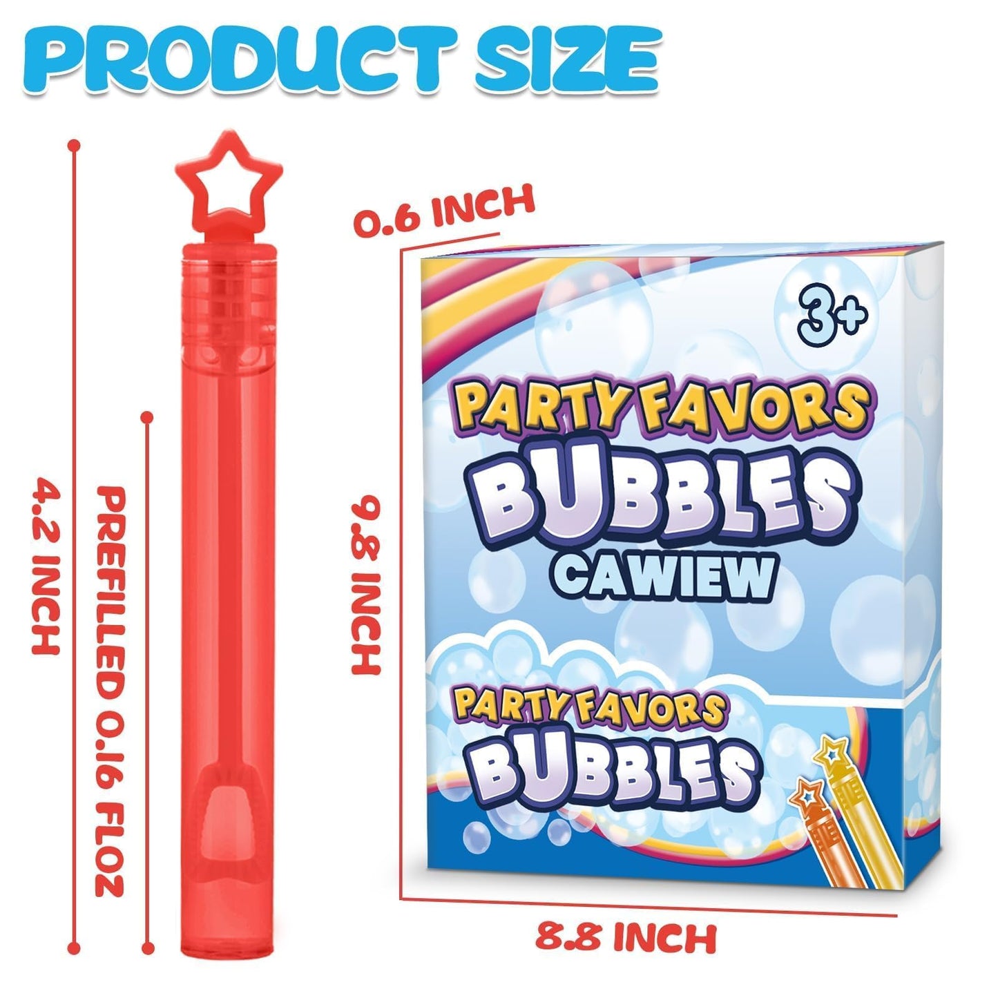 32 Pcs 8 Colors Neon Mini Star Bubble Wand, Party Favors for Kids