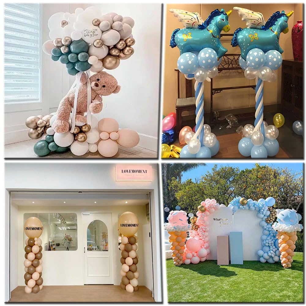 GIMCALO Balloon Arch Stand Kit, 2IN1 Metal Balloon Column Arch with Weighted Water Bag for