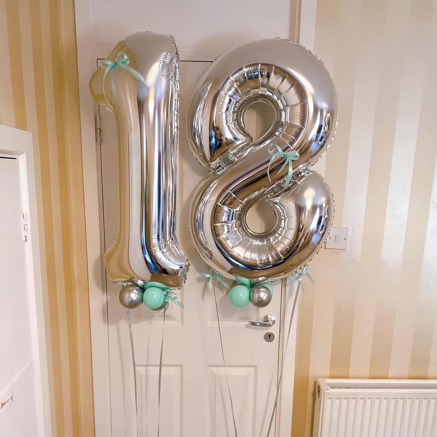 Silver 6 Balloon,40 Inch Number 6 Balloon,6 Birthday Balloon Decorations,Helium Silver 6 Balloon Number for Birthday Party Decorations