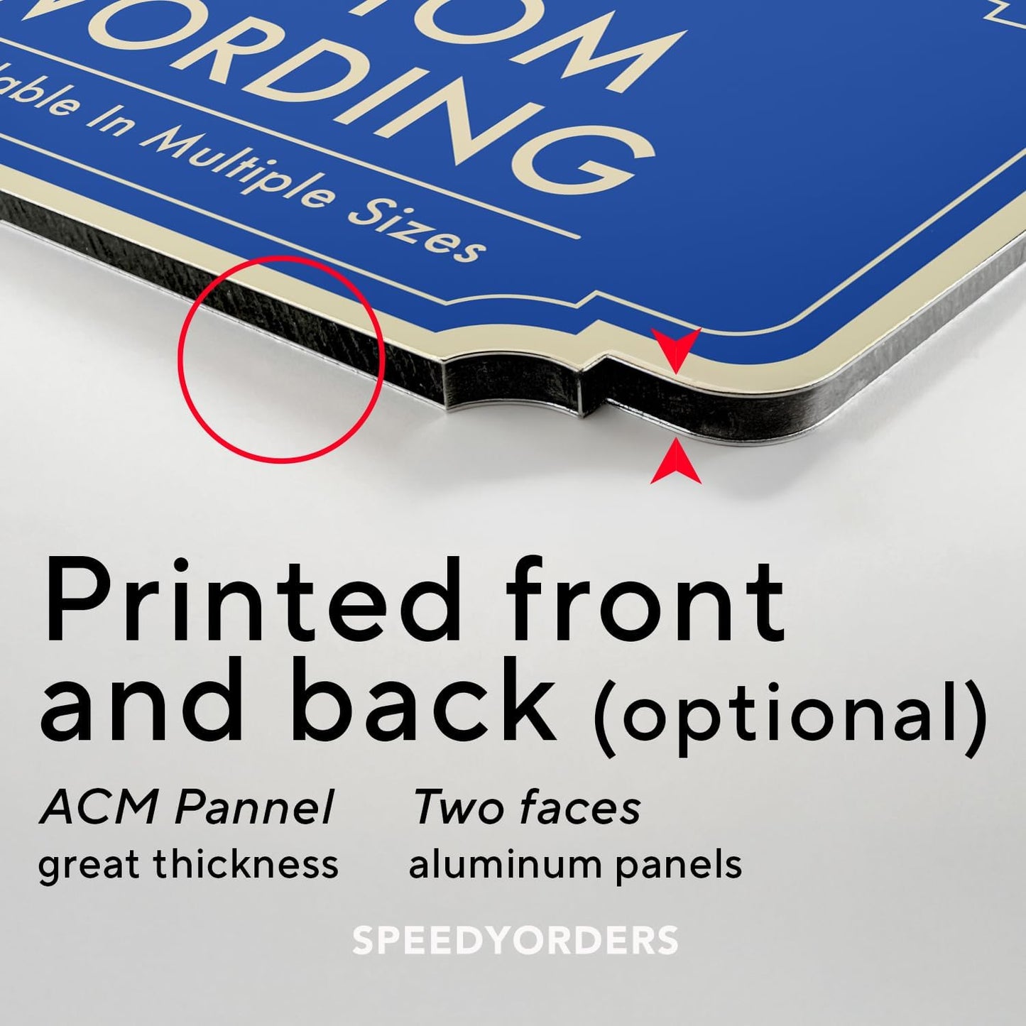 Custom Decorative Outdoor Metal Sign, Personalized Aluminum Driveway Waterproof Sign Made in USA, Design 2 Blue Steel 36x24 In