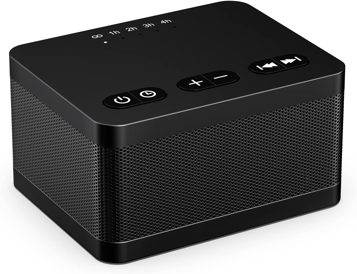 Sound Machine White Noise Machine with 30 Soothing Sounds 36 Levels Volume 5 Timers and Memory Function Effectively Blocks Noise Ideal Sleep Machine for Baby Kids Adults… (Black)