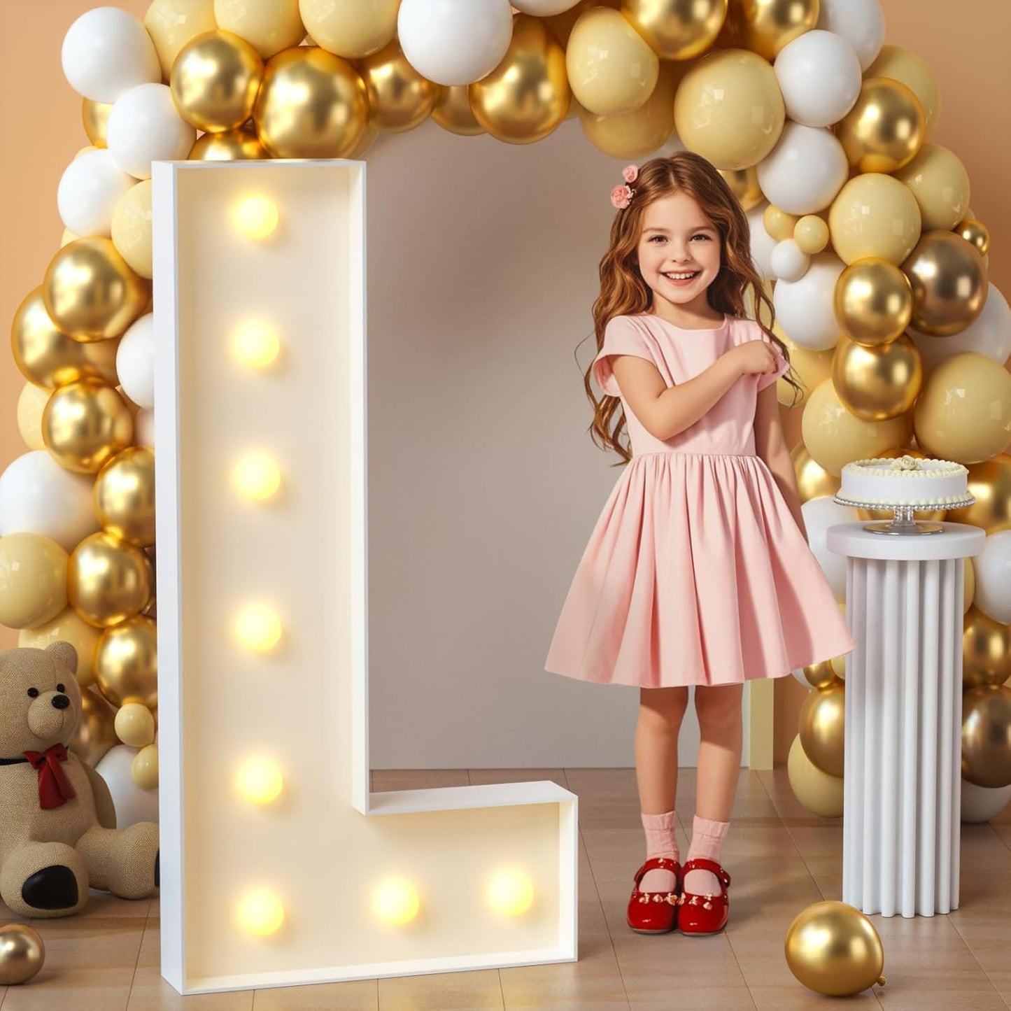 imprsv Marquee Light Up Letters, 3FT Mosaic Letters with Light for Baby Shower Graduation Party Decor, Large L for Engagement Wedding Party Decorations (Need to Assemble)