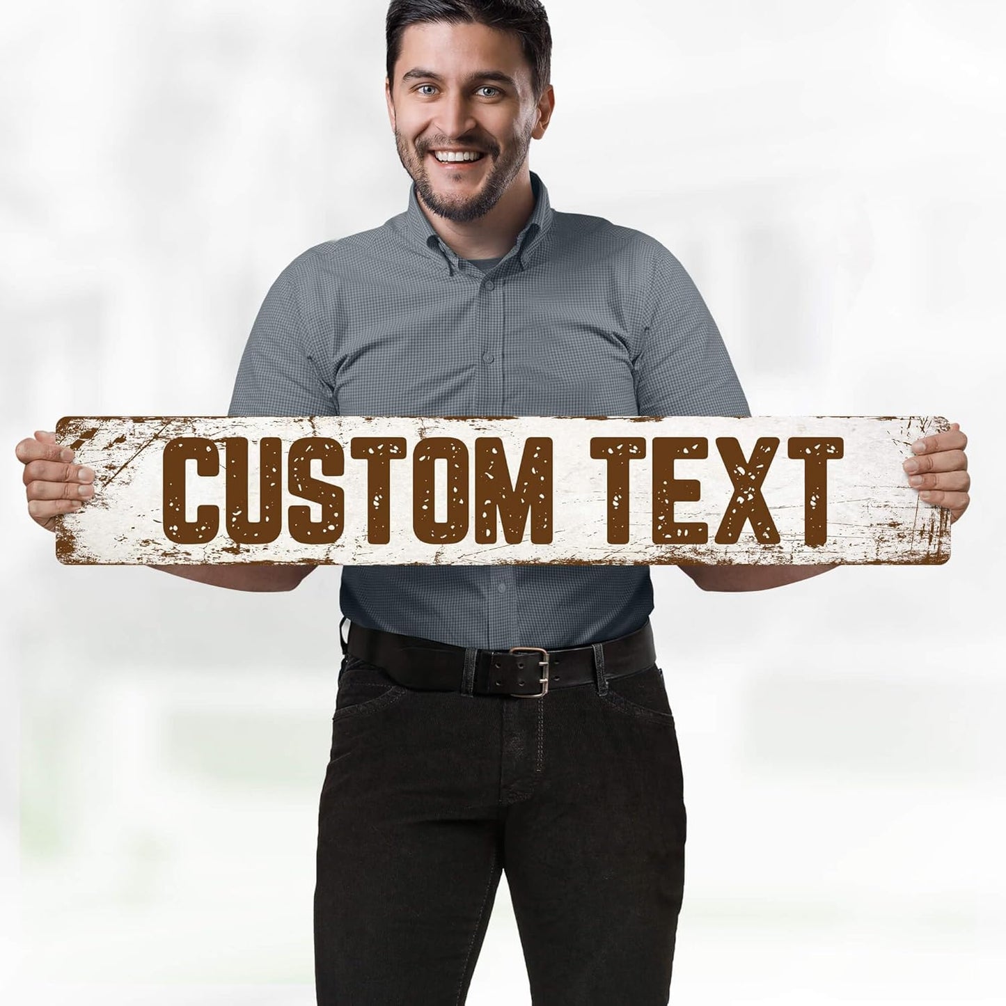 Custom Sign, Custom Street Sign, 11 Font Colors, 13 Font Styles, 4 Hole Options, 22 Sizes, 6x36 Inches, Rust Free DiBound, Fade Resistant, Made in USA by My Sign Center (Rustic)