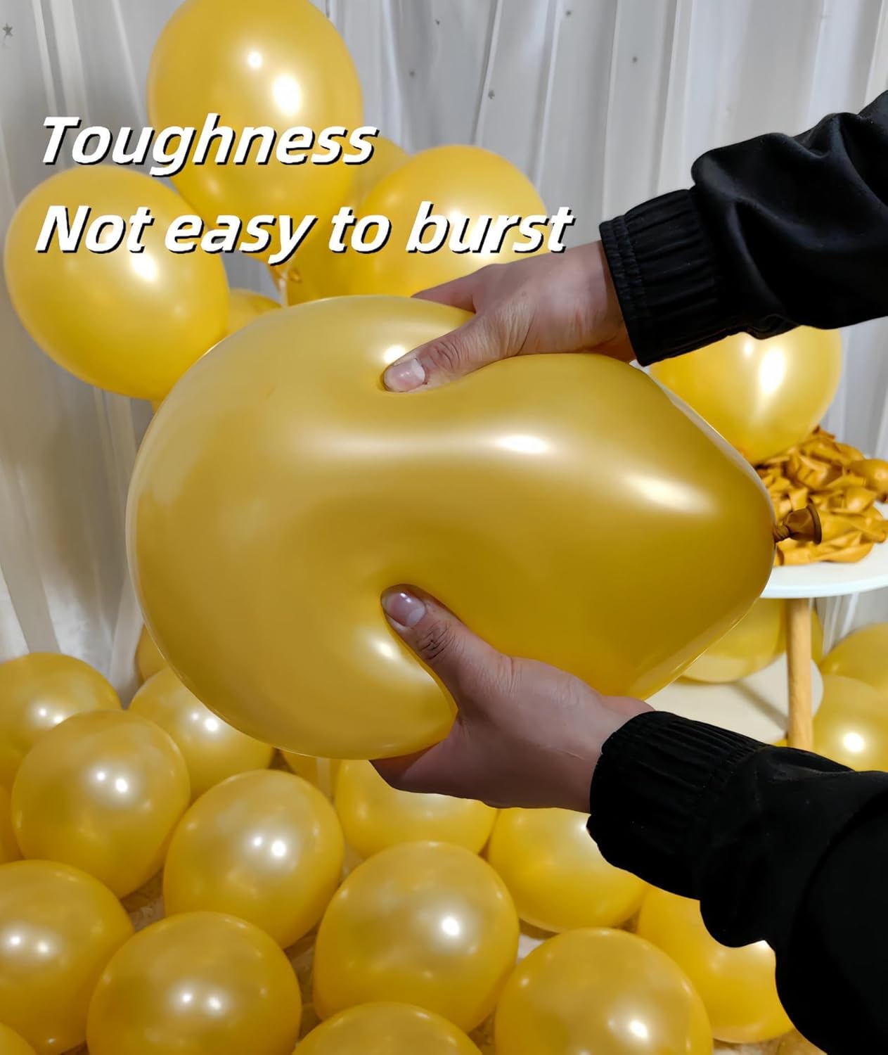 300 Pack Gold Balloons 12 Inch Pearlescent Golden Latex Party Balloon Bulk for Various Party Events Decorations