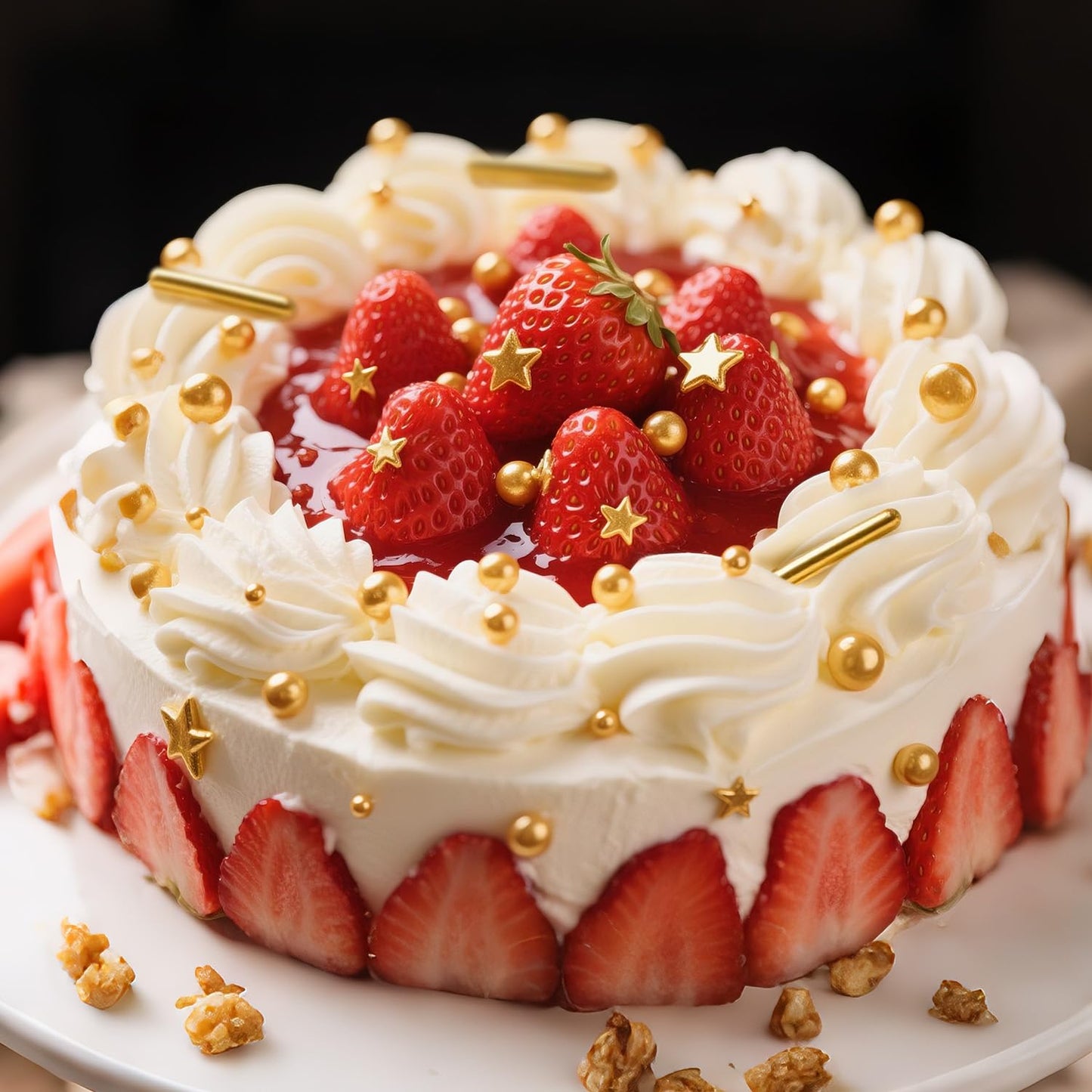 Gold Pearl Star Rods Sprinkles, Edible Gold Pearls Sprinkles for Cake Decorating, 150g/5.29oz, Cake Decoration, Cake Toppers, Wedding Party, Christmas Baking Supplies