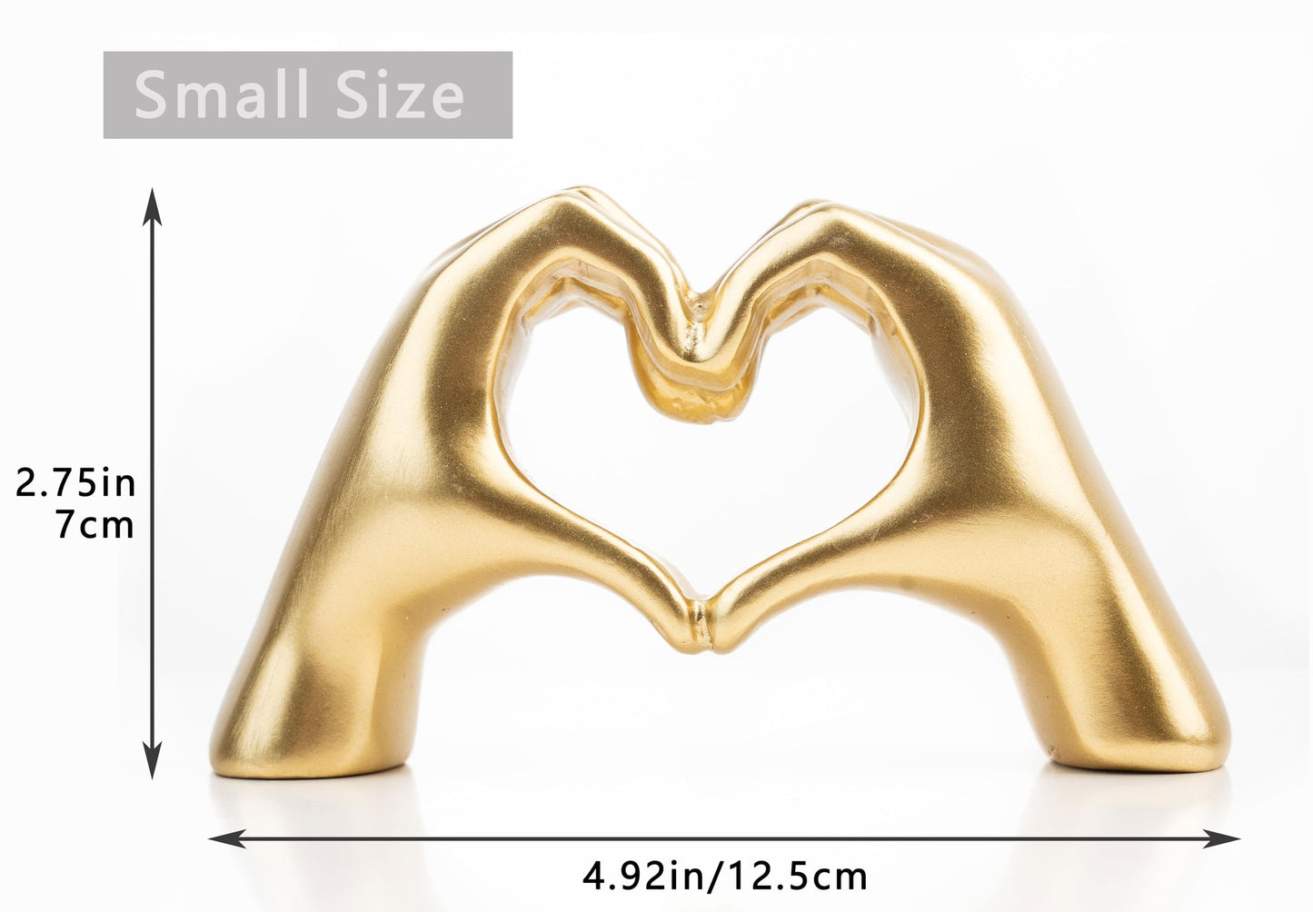 Small Heart Hands Sculpture Decor for Living Room Bedroom Bookshelf Coffe Table and Office Display