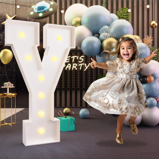 imprsv Marquee Light Up Letters, 3FT Marquee Letters for Birthday Baby Shower Wedding Decorations Light Up Letters for Engagement Party Decor, Large Marquee Letters for Party Decorations, Letter Y