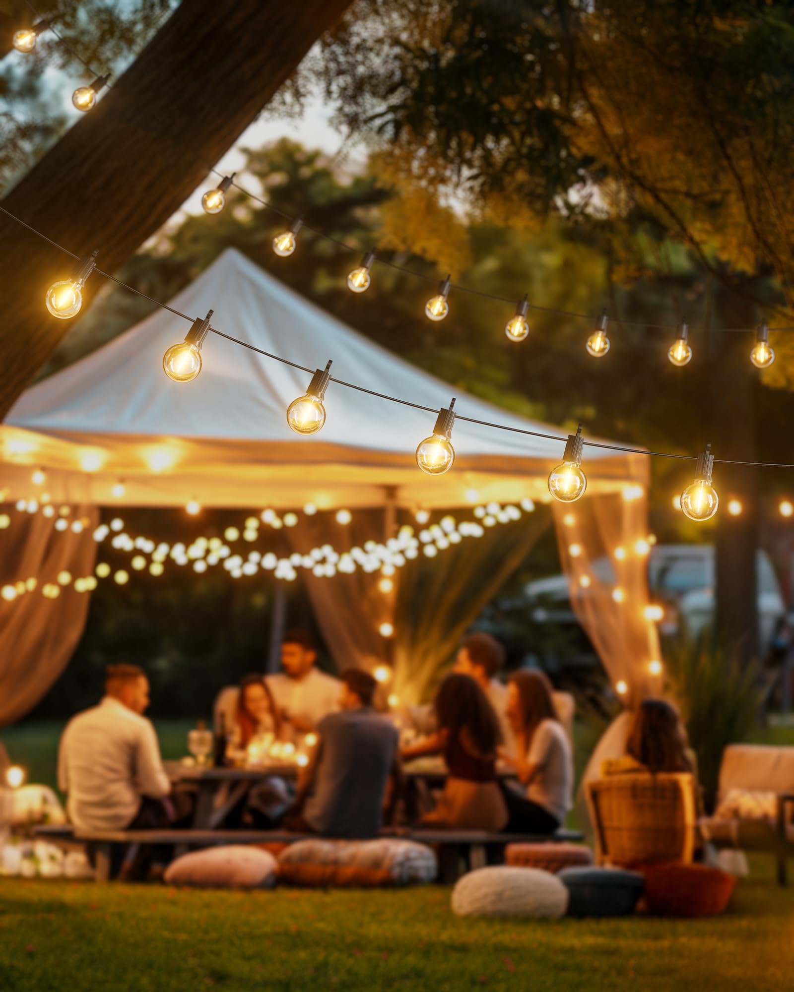 Brightown Outdoor String Lights, 29FT G40 LED IP65 Waterproof Patio Lights