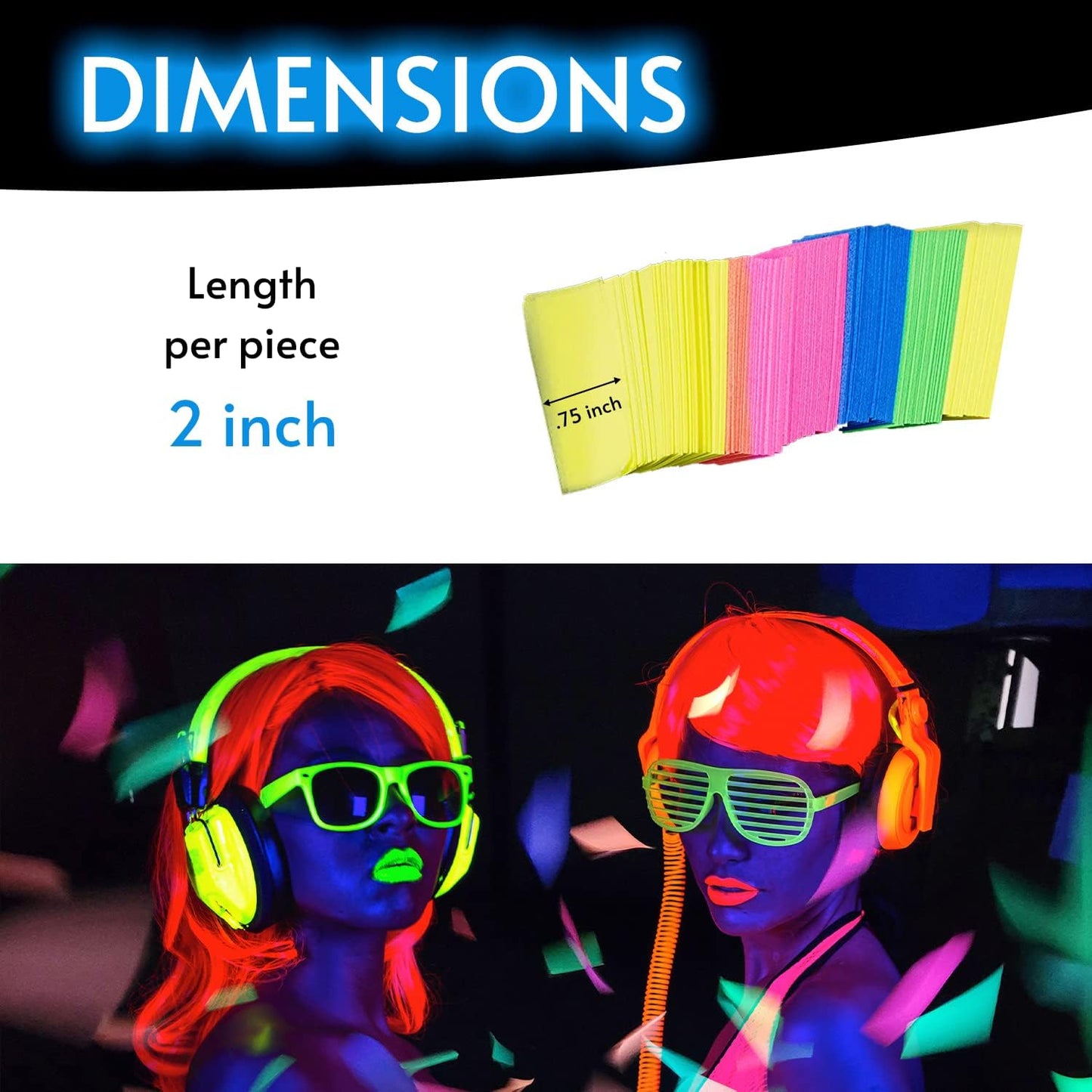 20000 Pieces Glow King Blacklight Reactive Paper Confetti | Premium UV Fluorescent Glow Party Gift for Decorations and Birthdays | Ideal for Bachelorette, New Year, Wedding, and Events