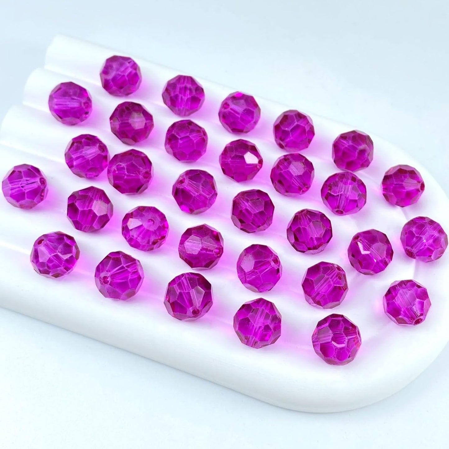200 PCS 6mm Crystal Glass Beads Round Multiple Faceted Loose Spacer Glass Beads for DIY Handcrafte Bracelet Necklace Earring Jewelry Making(Rose)