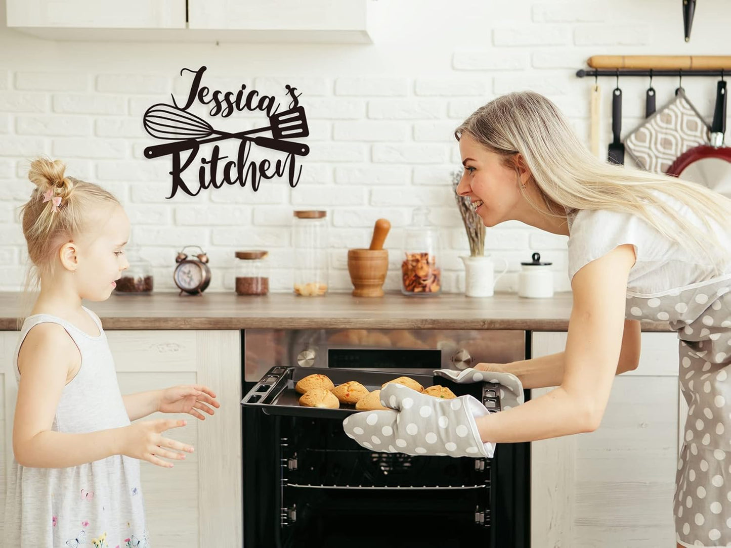 Custom Kitchen Name Sign, Personalized Metal Kitchen Sign, Housewarming Cooking lover Gifts, Mom's Day Gifts, Kitchen Gifts for Grandma