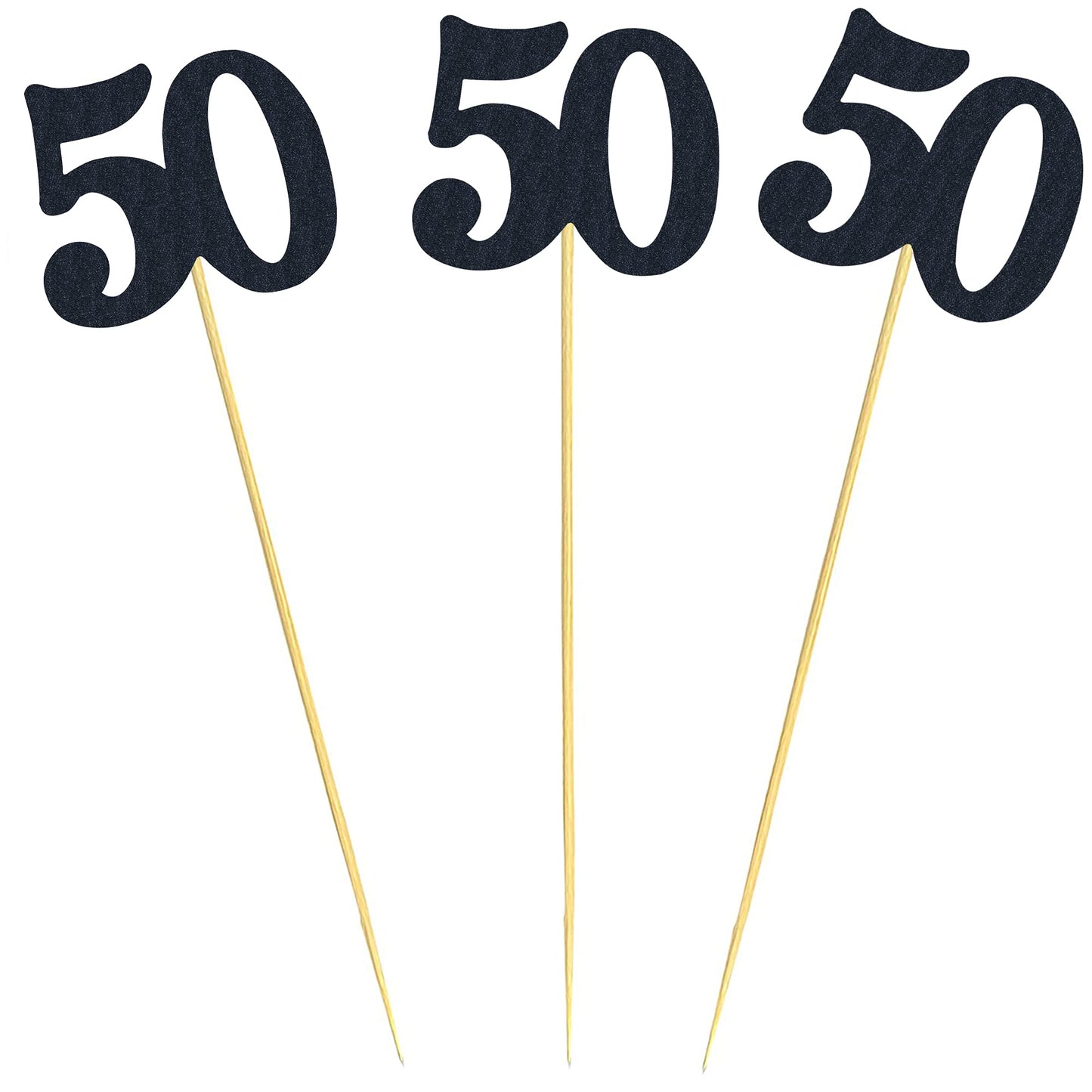 12PCS 50th Birthday Centerpiece Sticks Glitter Number 50 Table Centerpieces Flower Toppers for