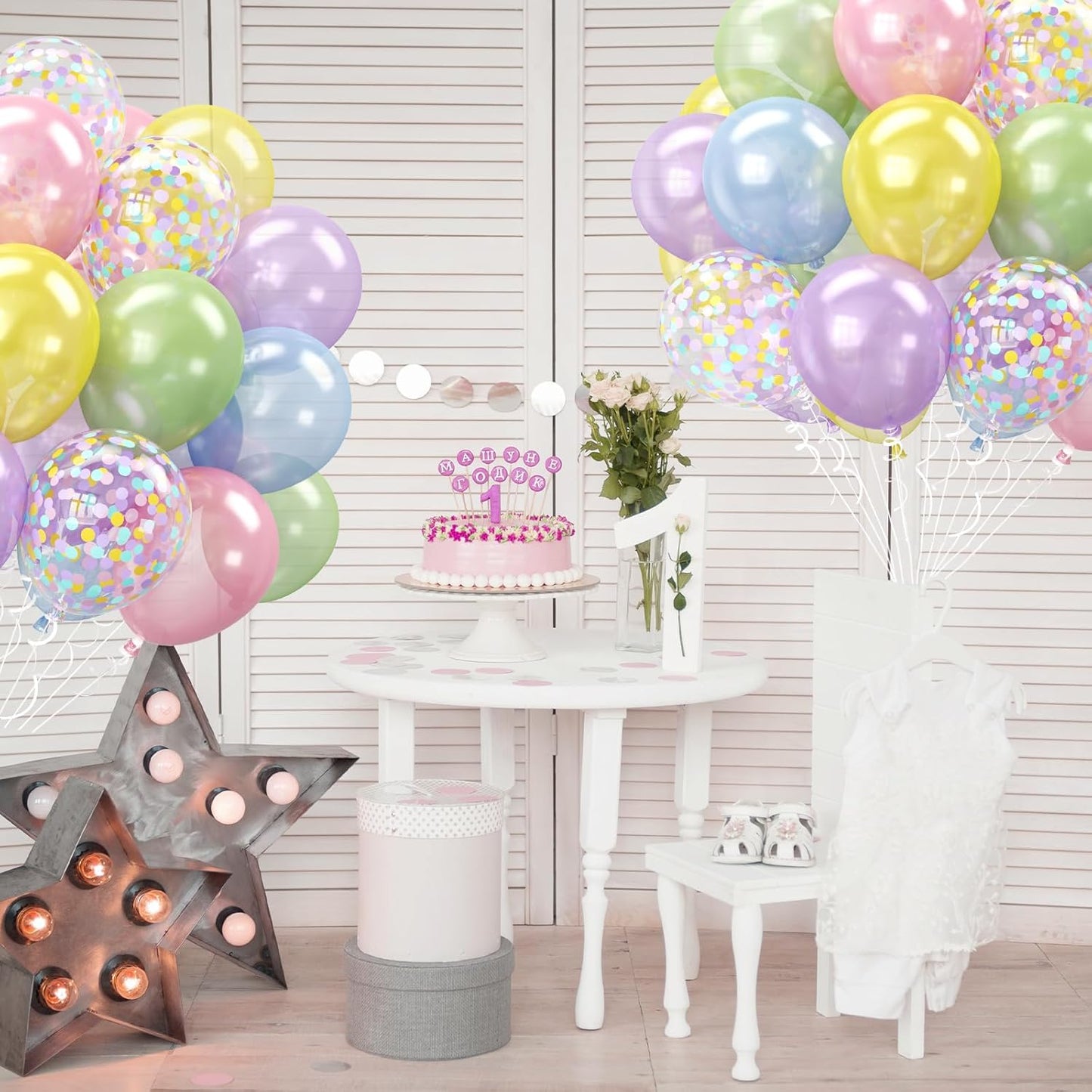 Pastel Pearl Balloons, 12 Inch Light Blue Purple Green Pink Yellow Latex Party Balloon for Birthday Graduation Anniversary Baby Shower Wedding Decorations