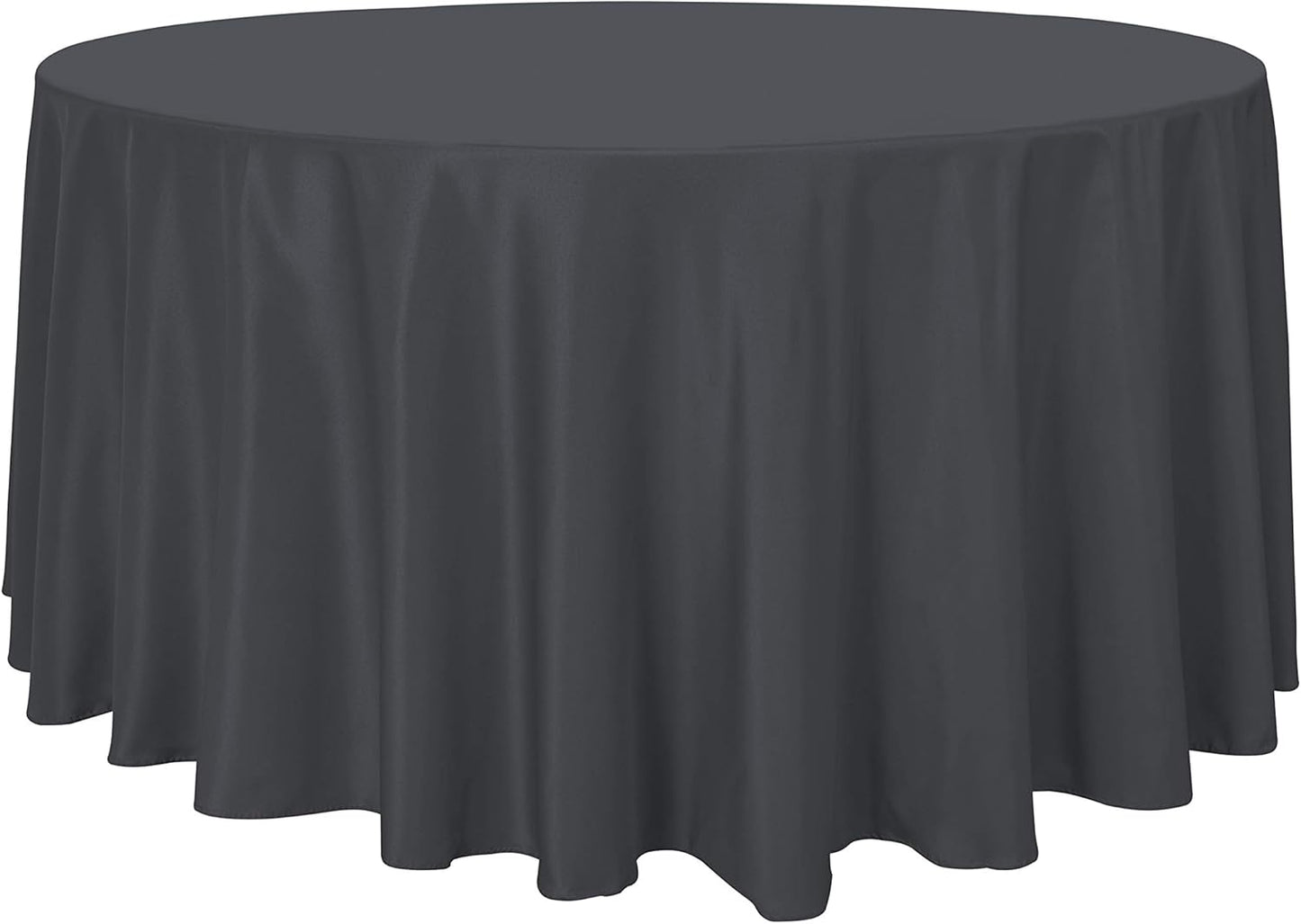 sancua Round Tablecloth - 120 Inch - Water Resistant Spill Proof Washable Polyester Table Cloth Decorative Fabric Table Cover for Dining Tables, Buffet Parties and Camping, Grey