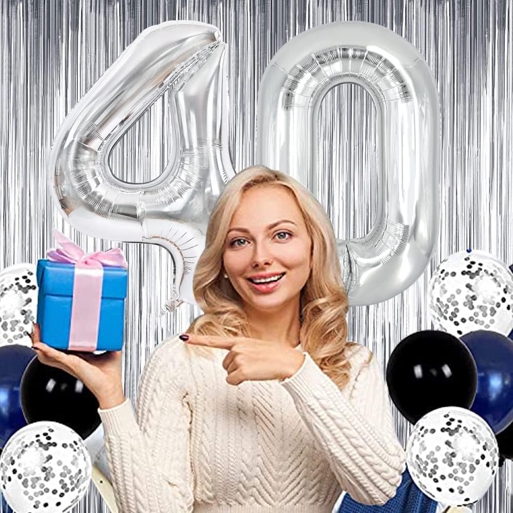 BEISHIDA 2 Pcs Silver Door Streamers Tinsel Curtain Party Streamers Backdrop Fringe Foil Wall Background for Birthday Halloween Christmas Wedding Party Decoration(3.28 ft x 6.56 ft)