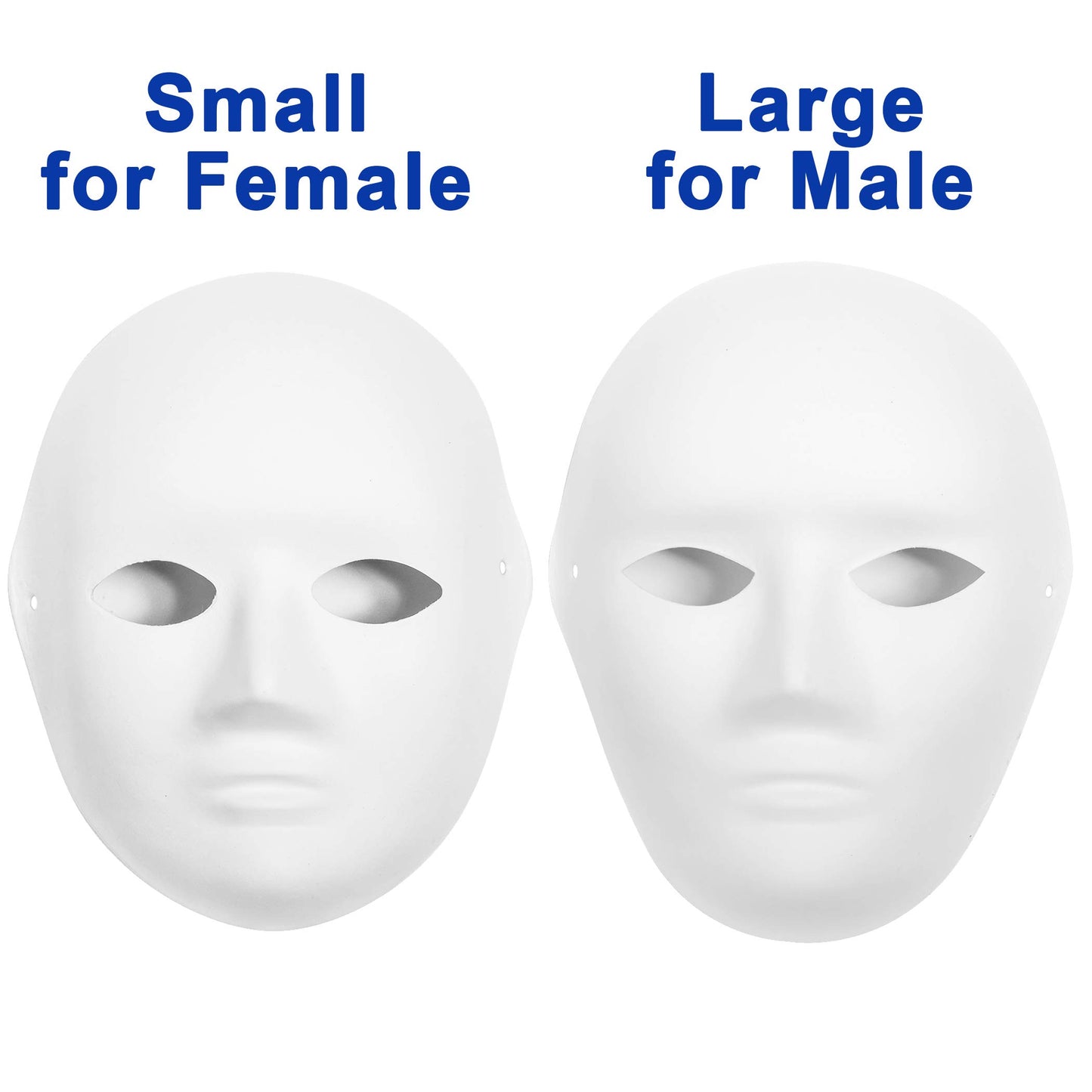 CALPALMY 30 Pack Paper Mache Masks - 2 Sizes for Artistic Projects, Theater, Halloween, Masquerade
